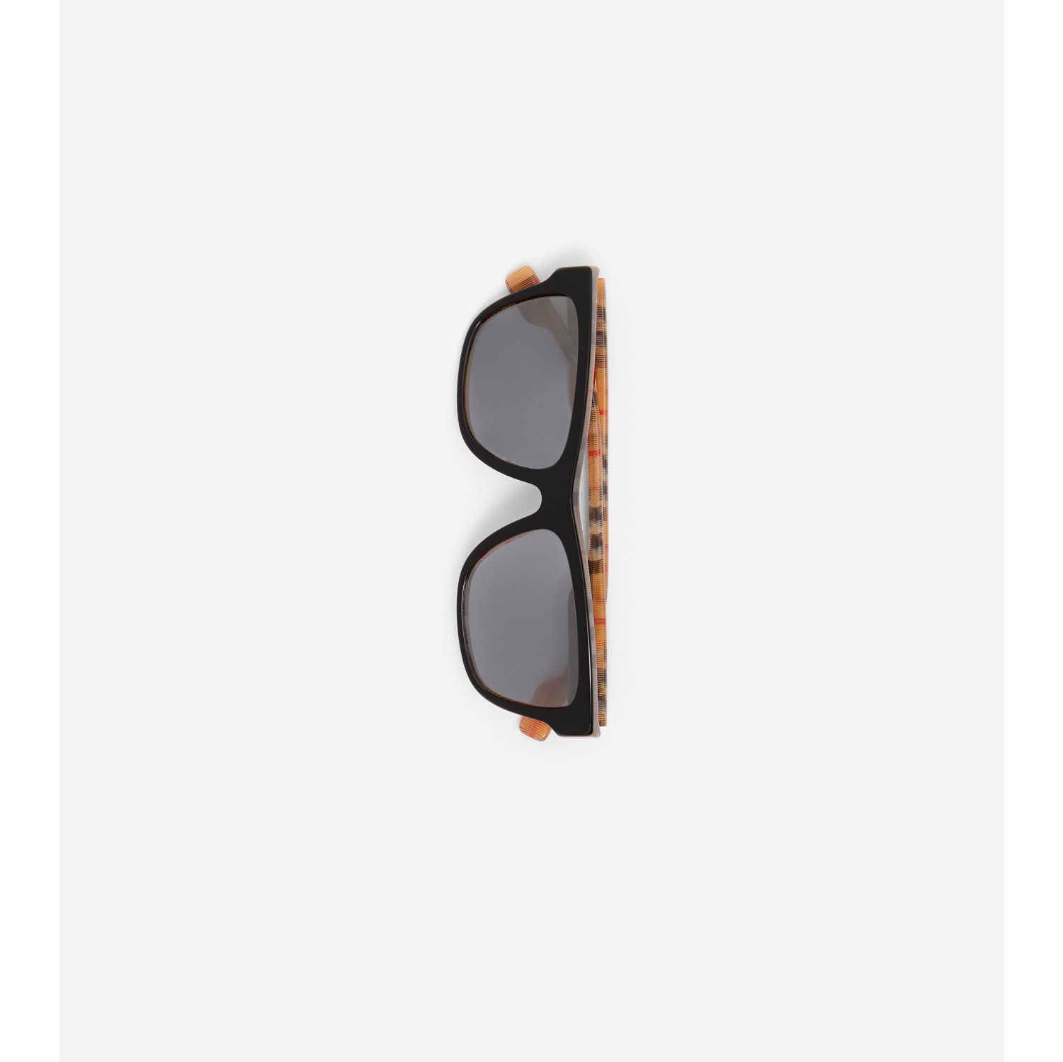 Check Rectangular Sunglasses in Black/beige - Men | Burberry® Official