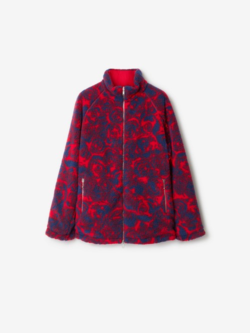 Burberry Reversible Rose Fleece Jacket In Multi
