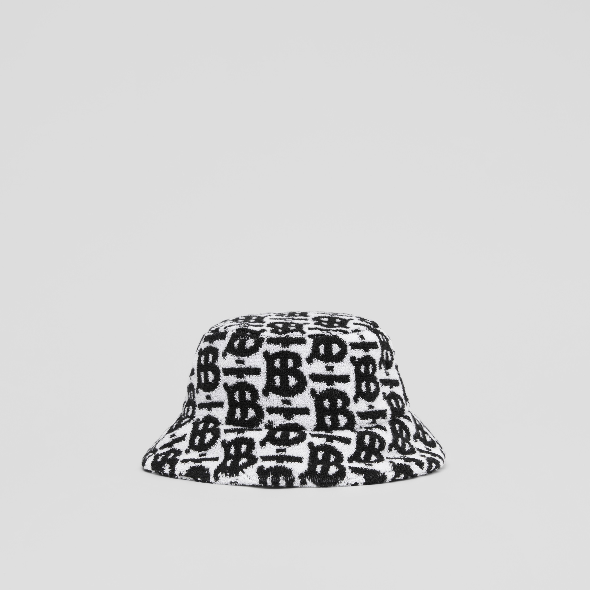 Monogram Cotton Jacquard Bucket Hat in Black/white | Burberry® Official