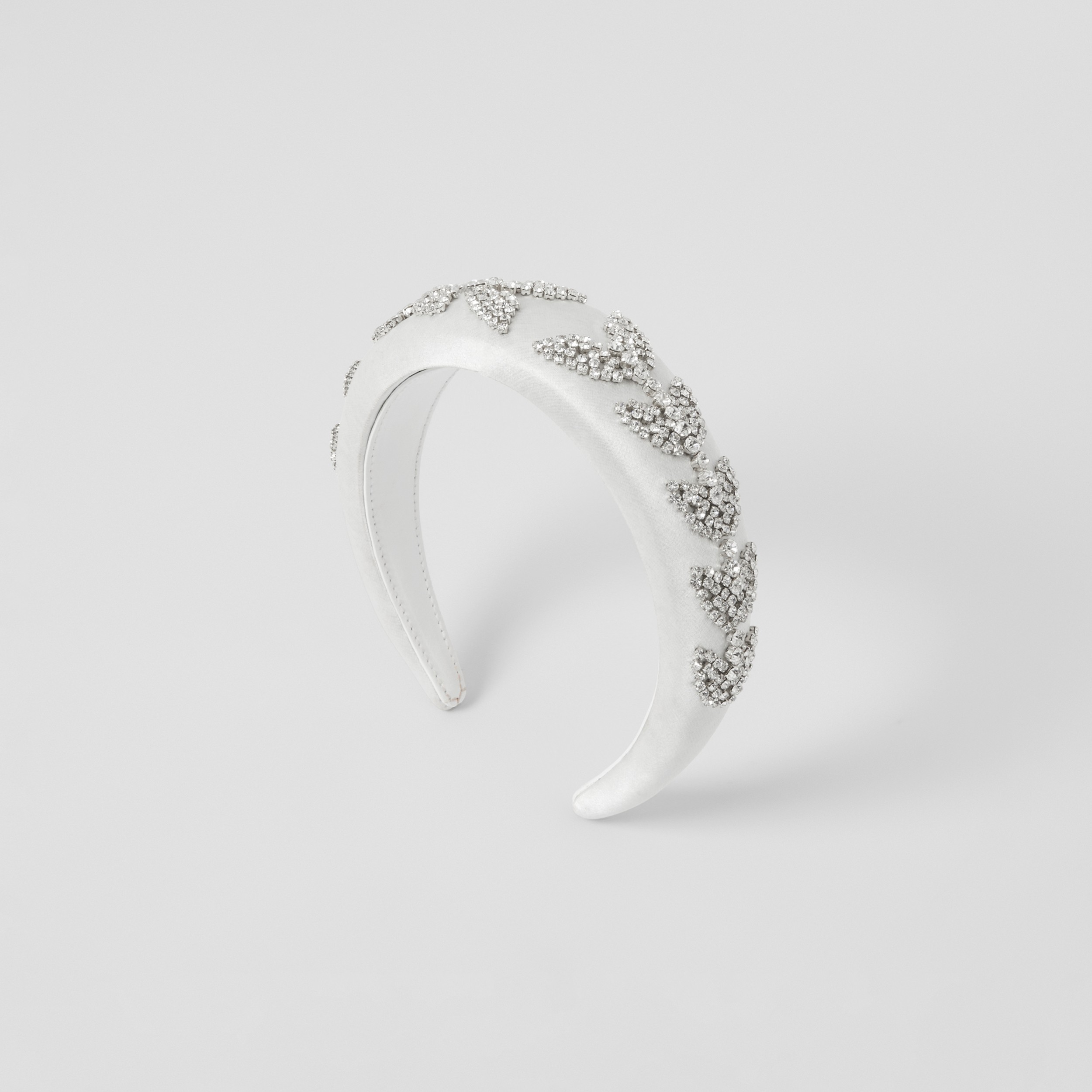 Crystal Detail Silk Blend Hairband in Optic White - Women | Burberry® Official - 4