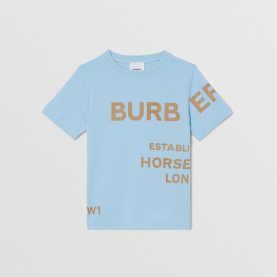 ホースフェリープリント コットンTシャツ (ソフトポーセリンブルー) | Burberry®公式サイト