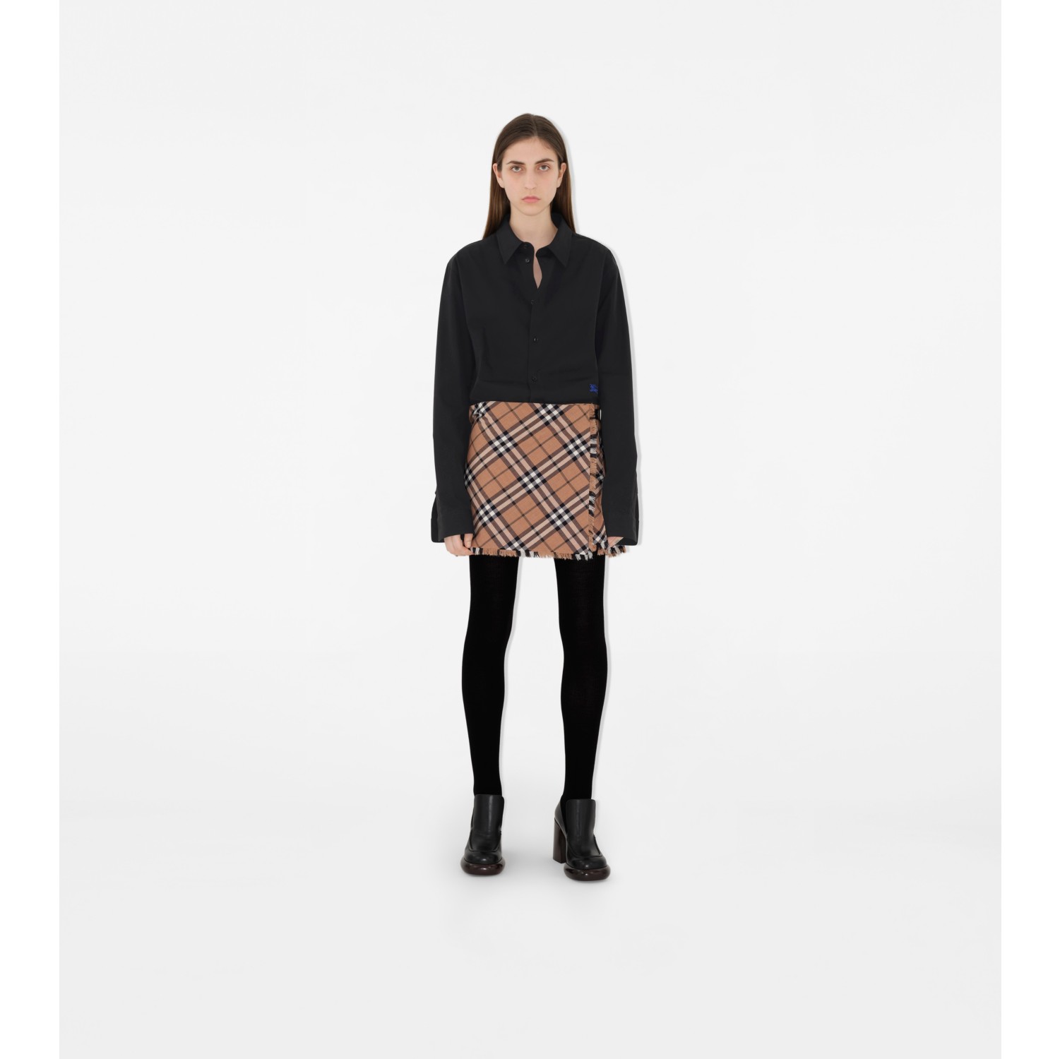 Check Wool Blend Mini Kilt