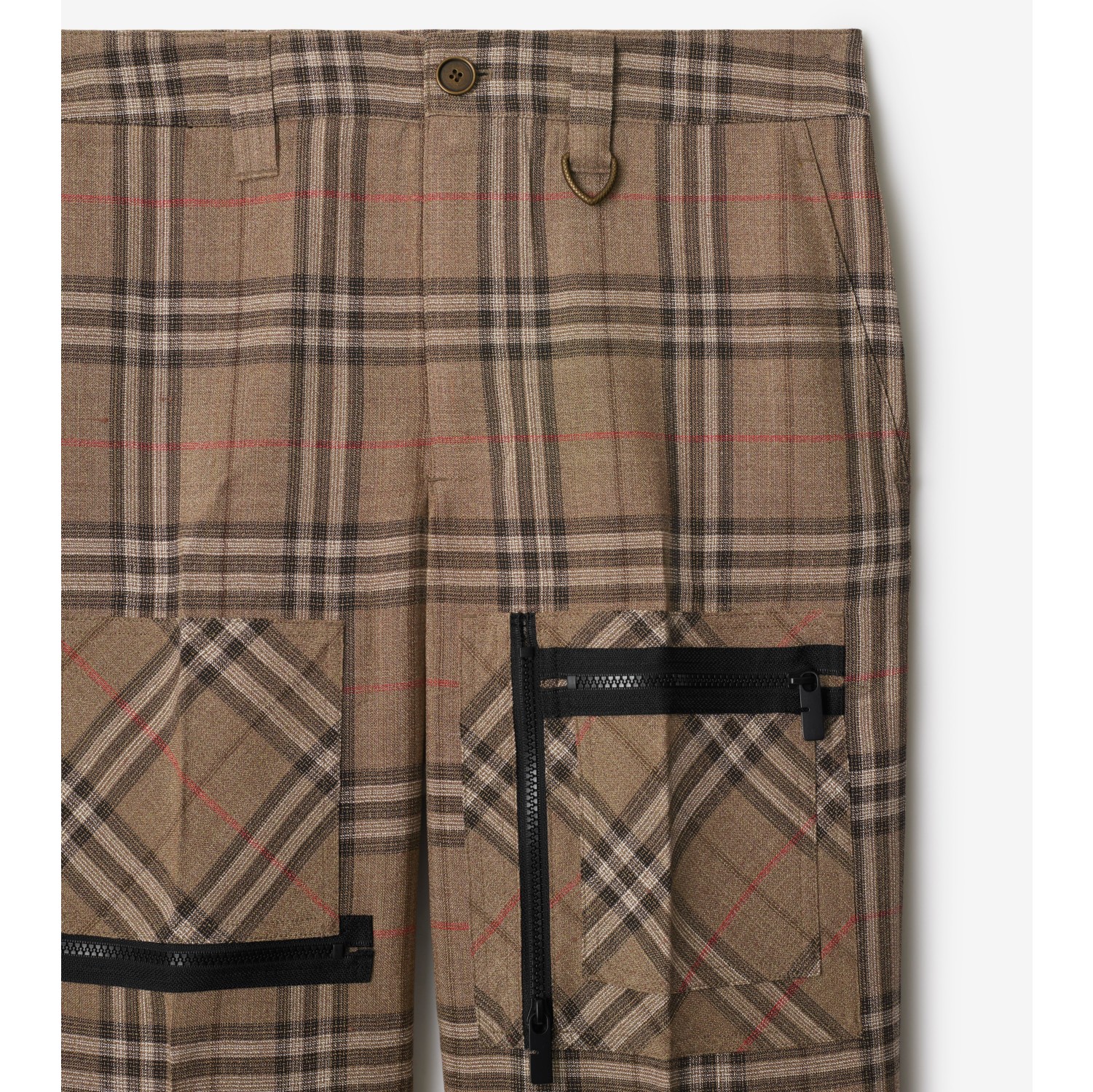 Pantalones cargo en mezcla de seda Check