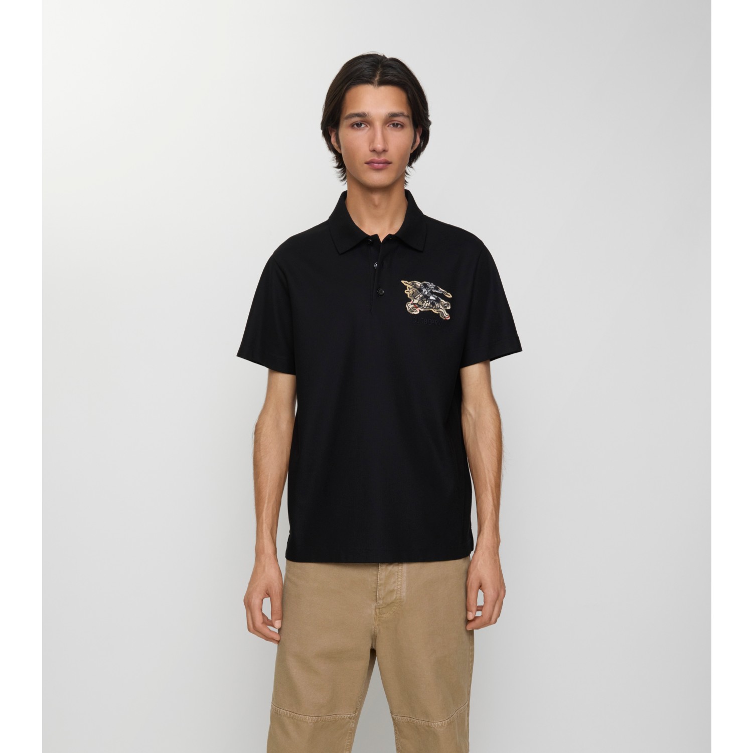 Camisa polo de algodão com EKD em estampa Check