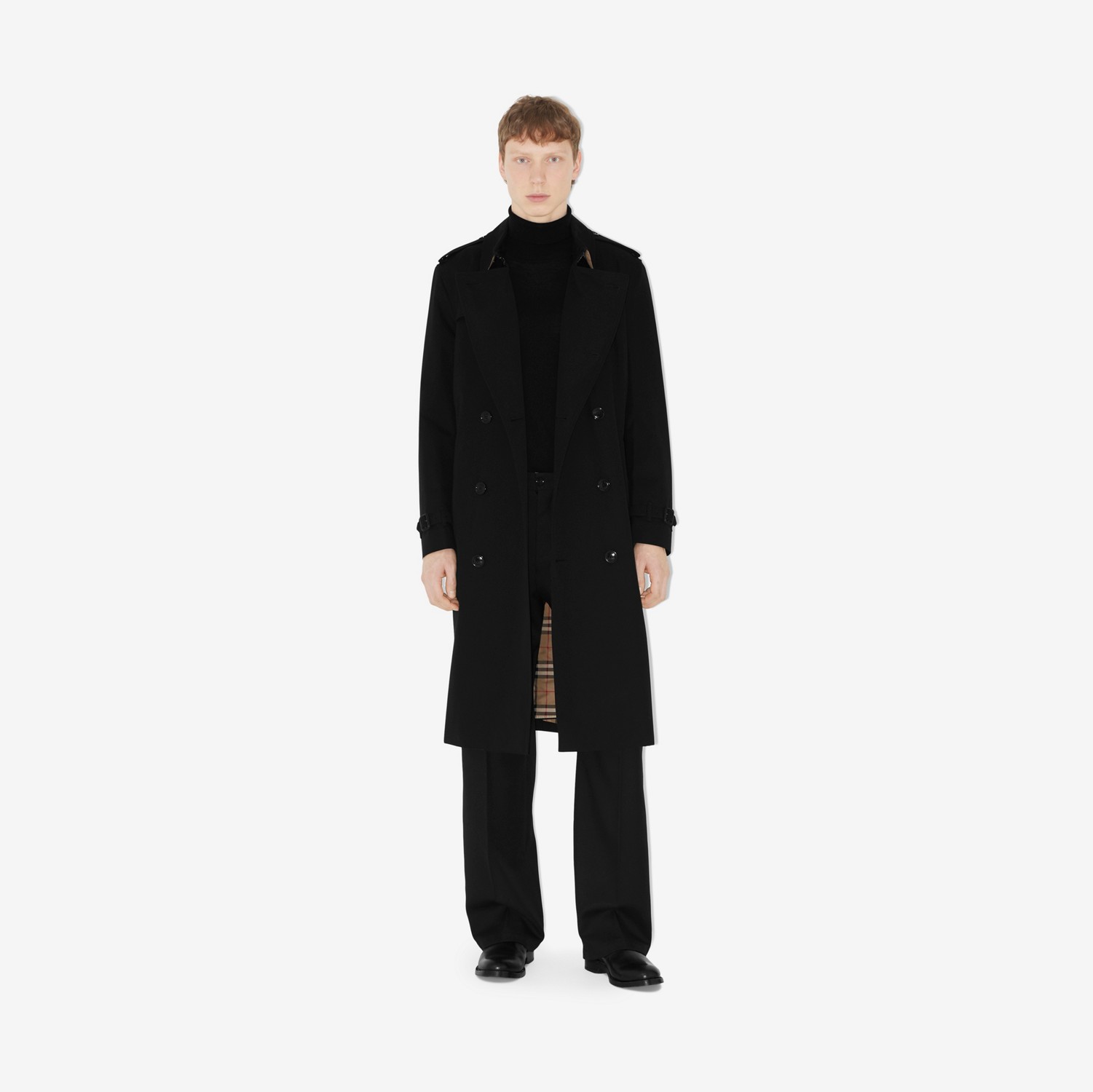 肯辛顿版型 – 长款 Heritage Trench 风衣 (黑色) - 男士 | Burberry® 博柏利官网