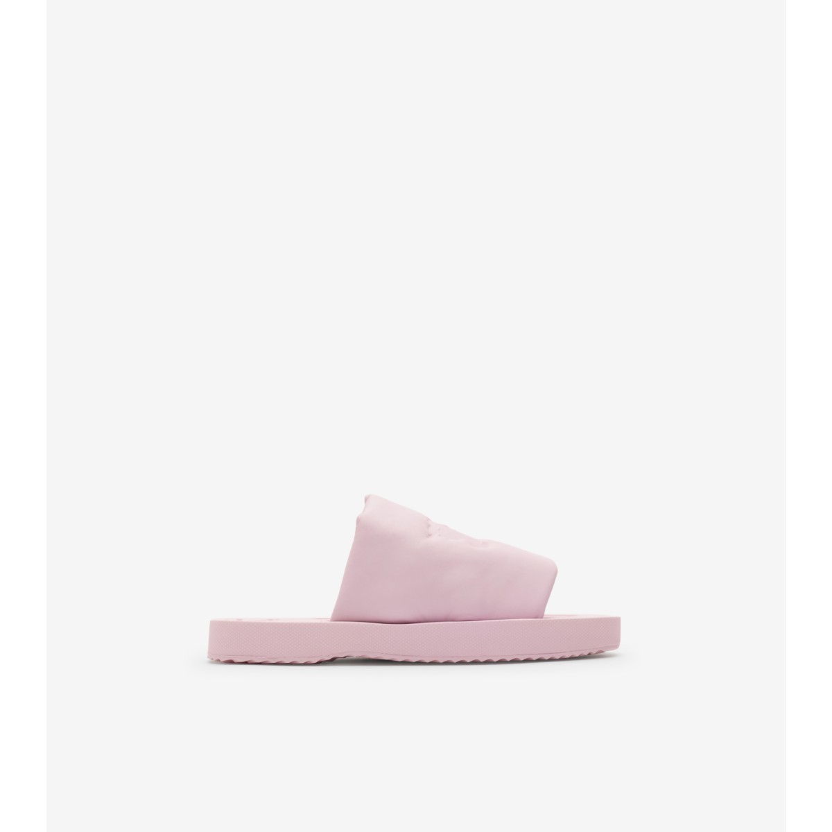 Burberry Equestrian Knight Leather Slides In Cameo