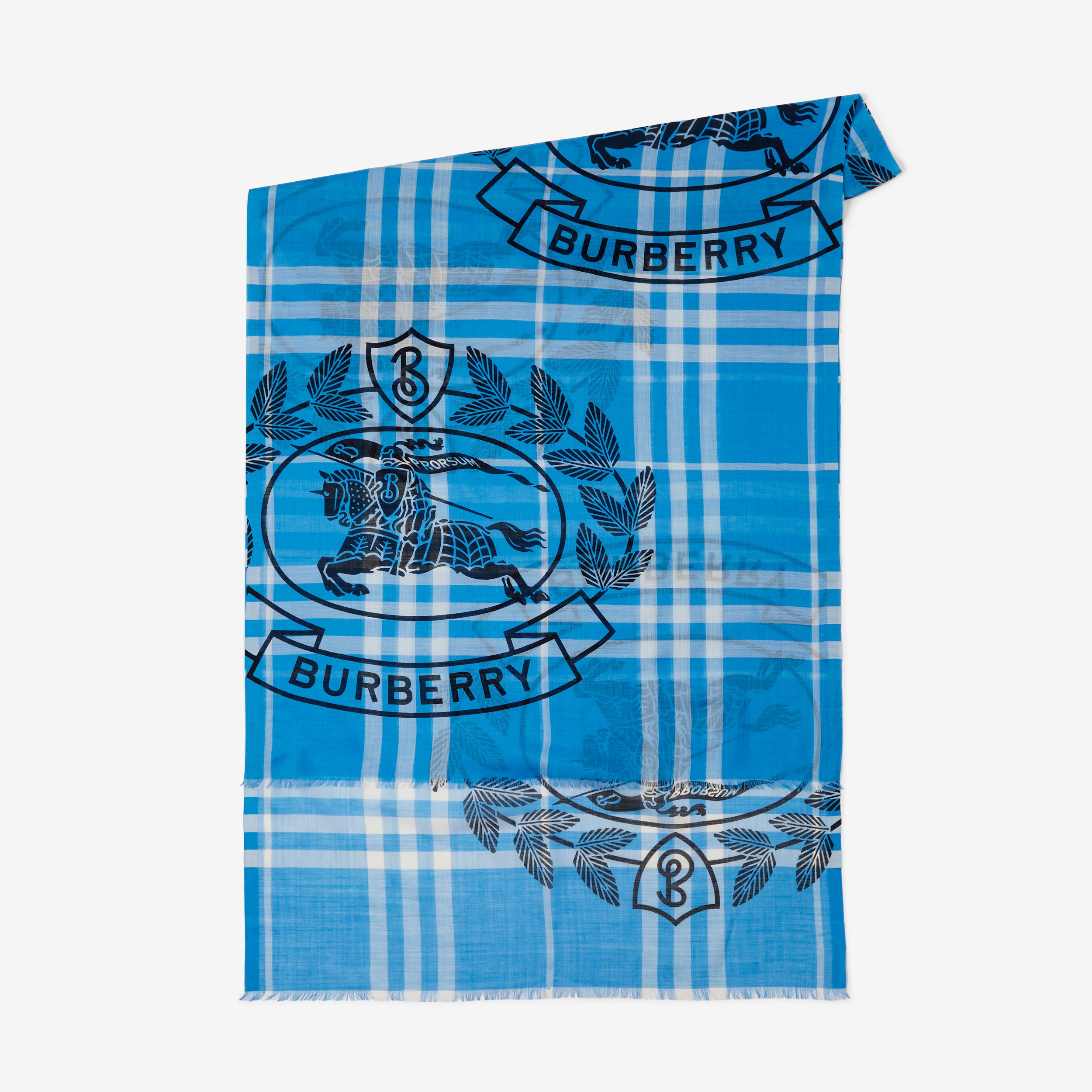 Montage Print Lightweight Wool Silk Scarf in Vivid Blue | Burberry® Official - 2