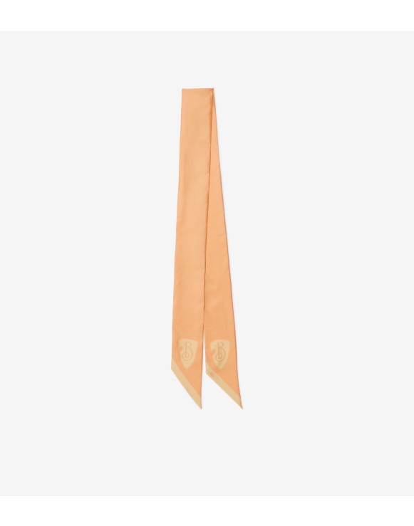 Skinny Reversible B Shield Silk Scarf