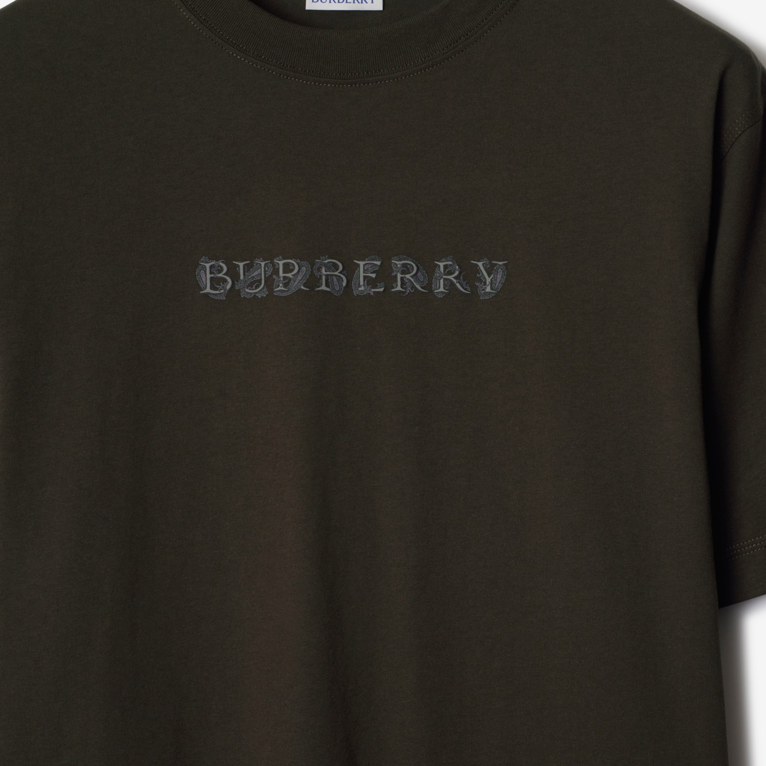 Paisley Logo Cotton T-shirt in Shadow - Men | Burberry® Official Paisley Logo Cotton T-shirt in Shadow - Men | Burberry® Official
