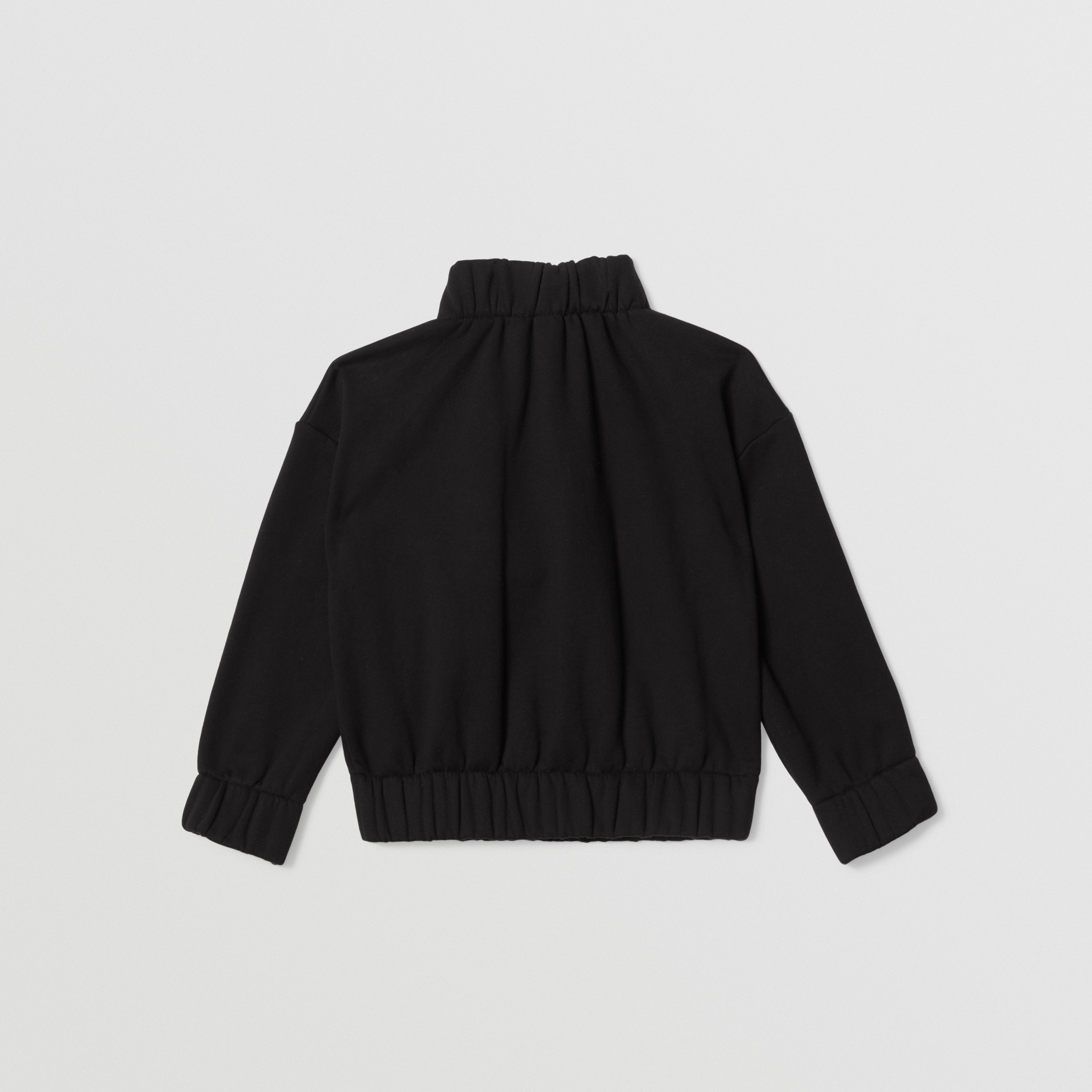 Monogram Motif Cotton Funnel Neck Sweatshirt in Black | Burberry® Official - 4