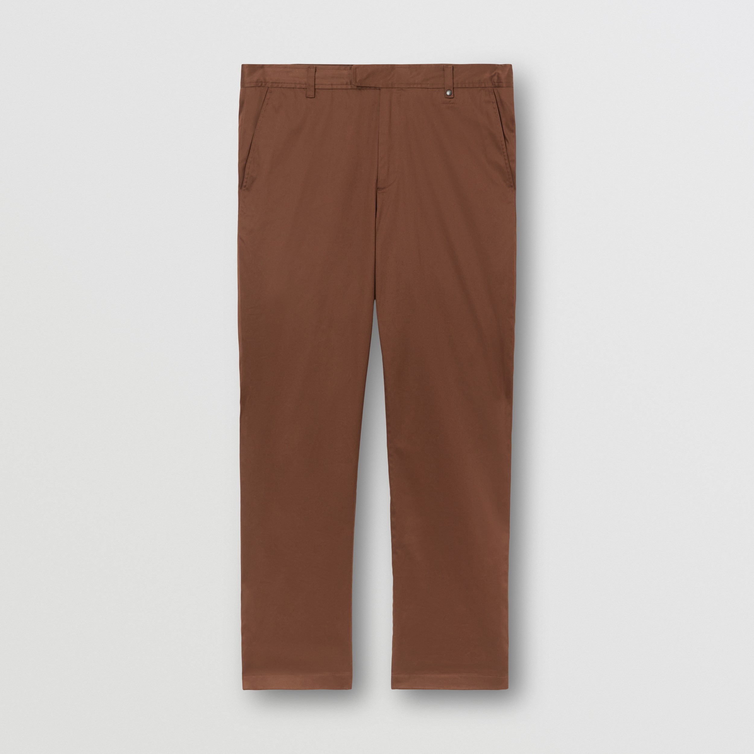 Monogram Motif Cotton Chinos in Deep Earth Brown - Men | Burberry® Official - 4