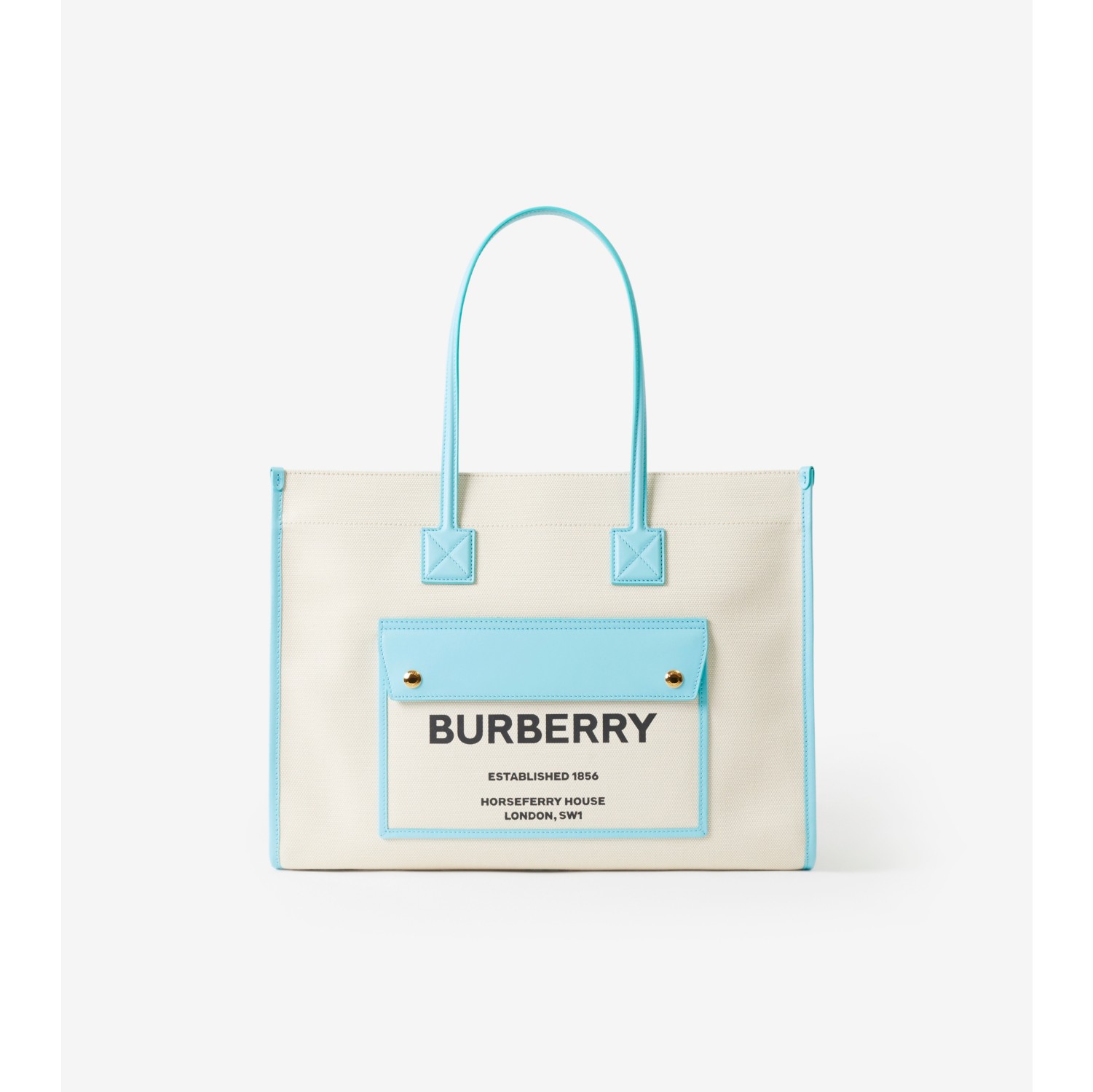 Burberry Handbag White Horseferry Printed Canvas