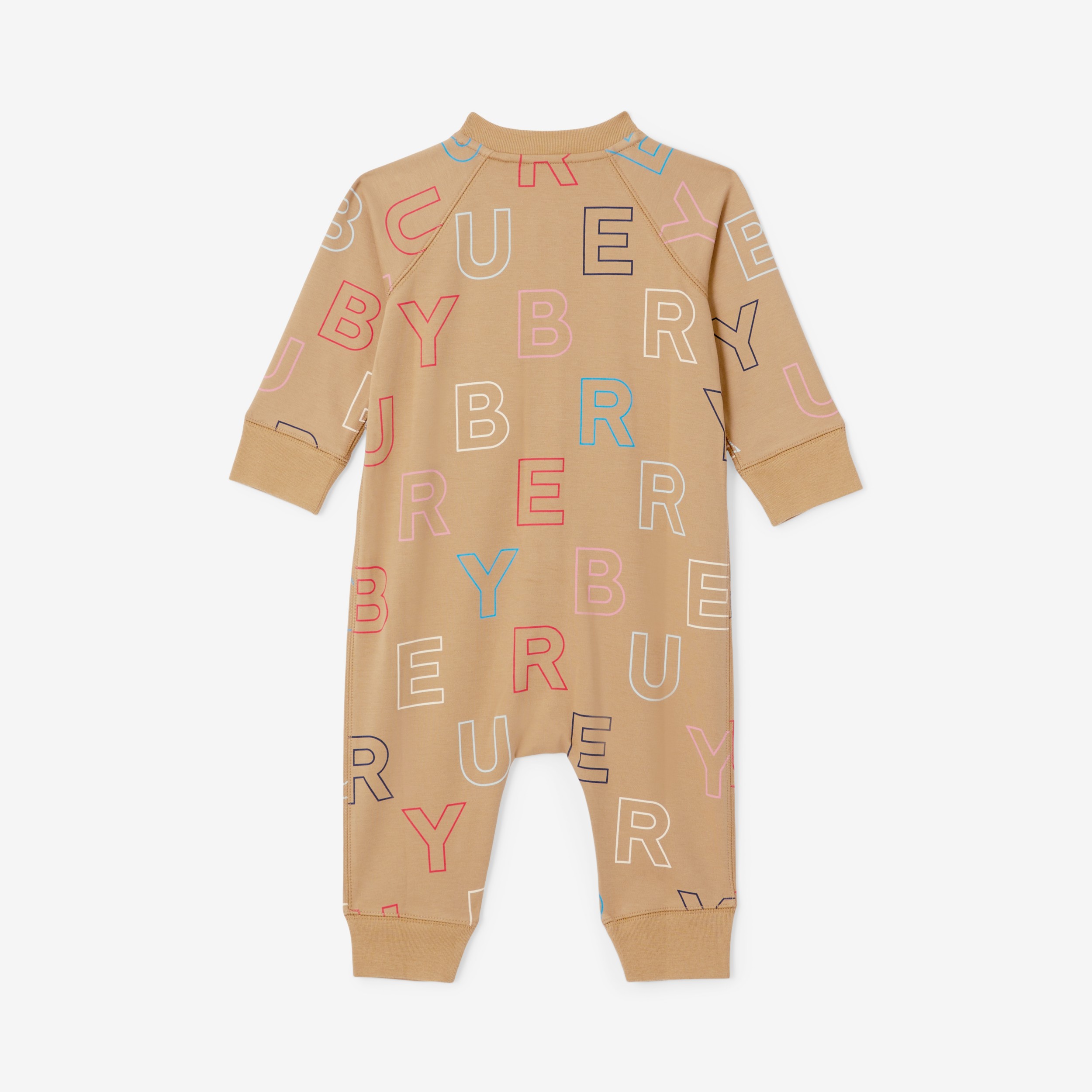 Logo Print Stretch Cotton Jumpsuit – Online Exclusive in Archive Beige - Children | Burberry® Official - 2