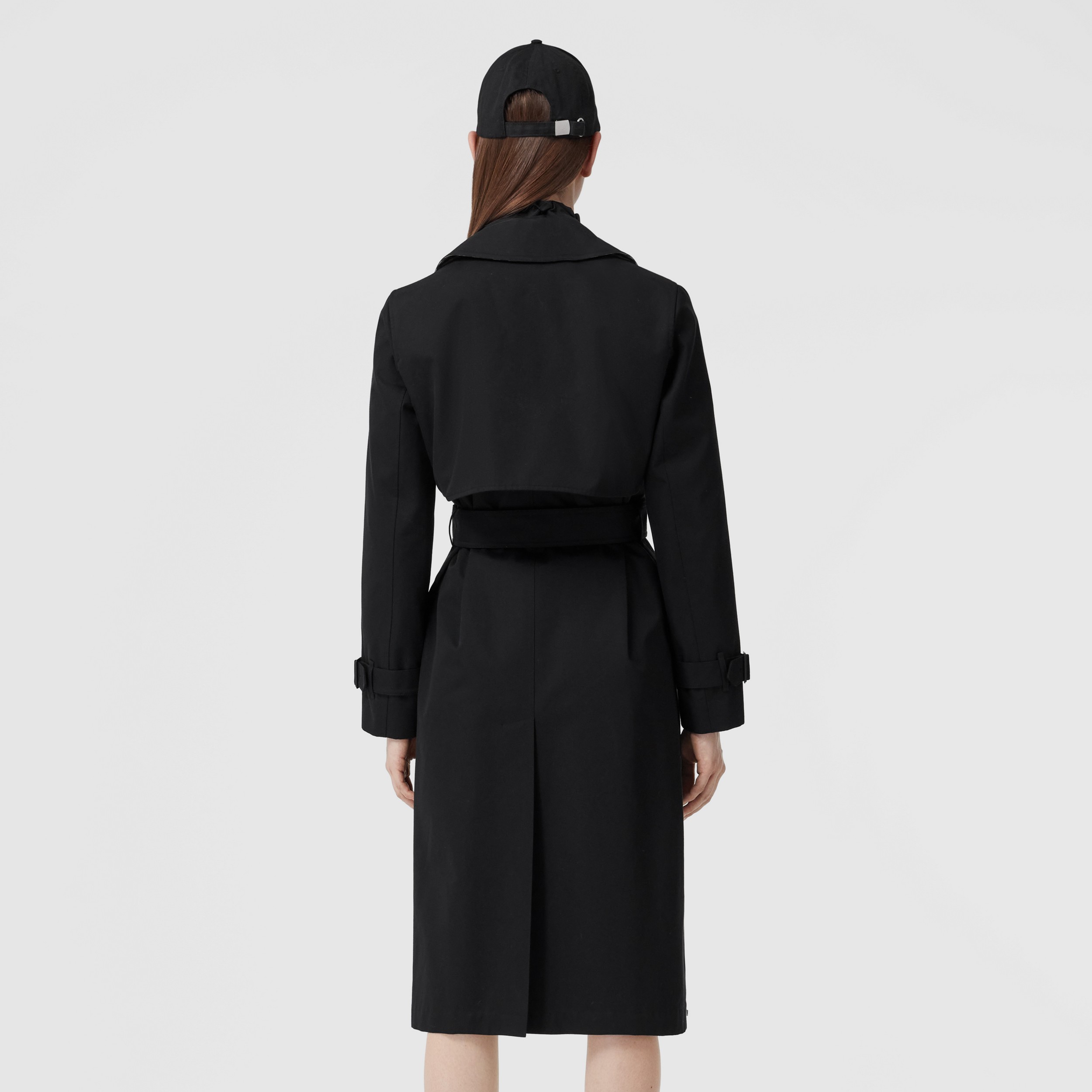 Cotton Gabardine Belted Trench Coat in Black - Women | Burberry® Official - 3