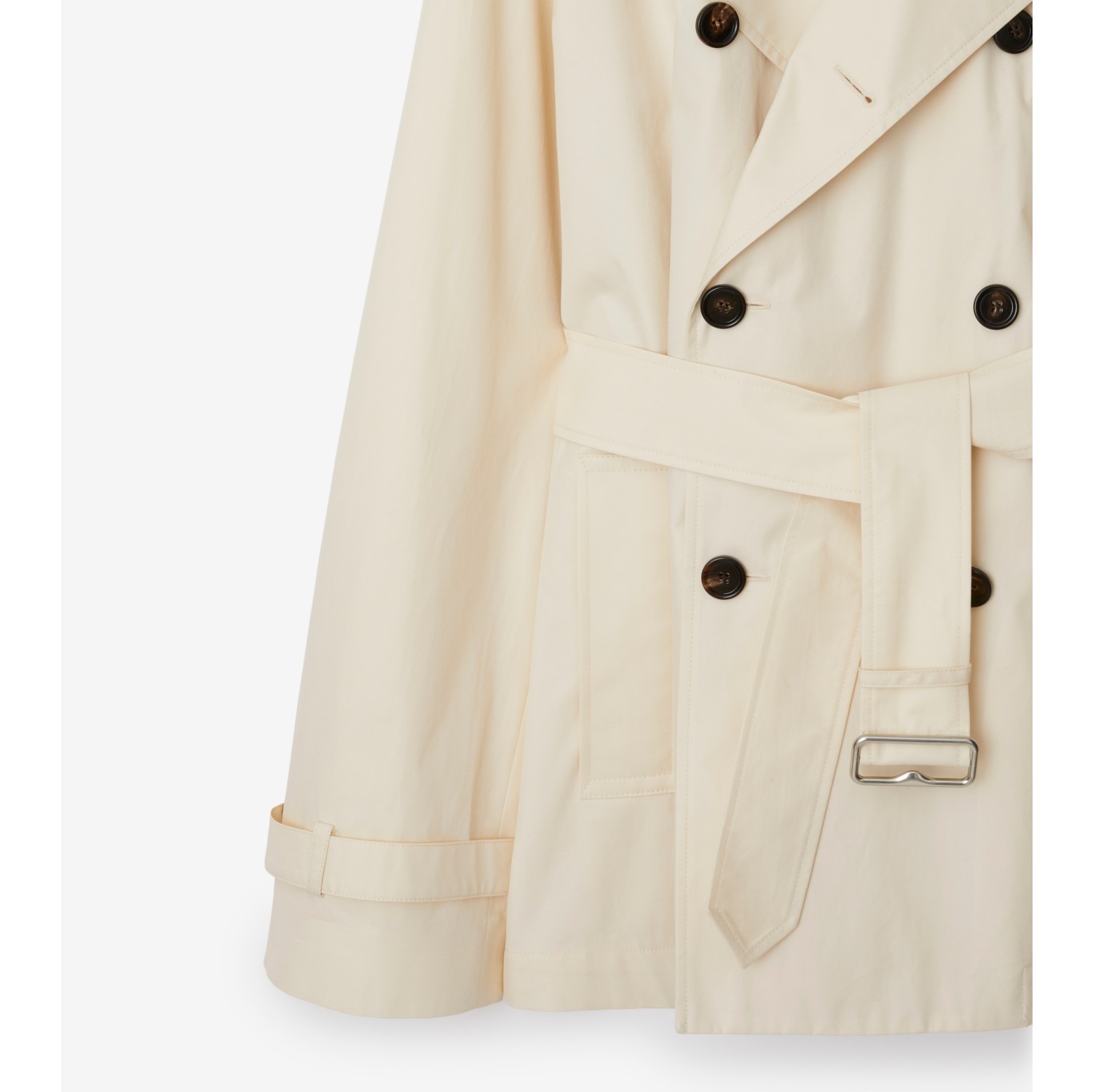 Short Gabardine Trench Coat in Calico - Women, Cotton Gabardine | Burberry® Official