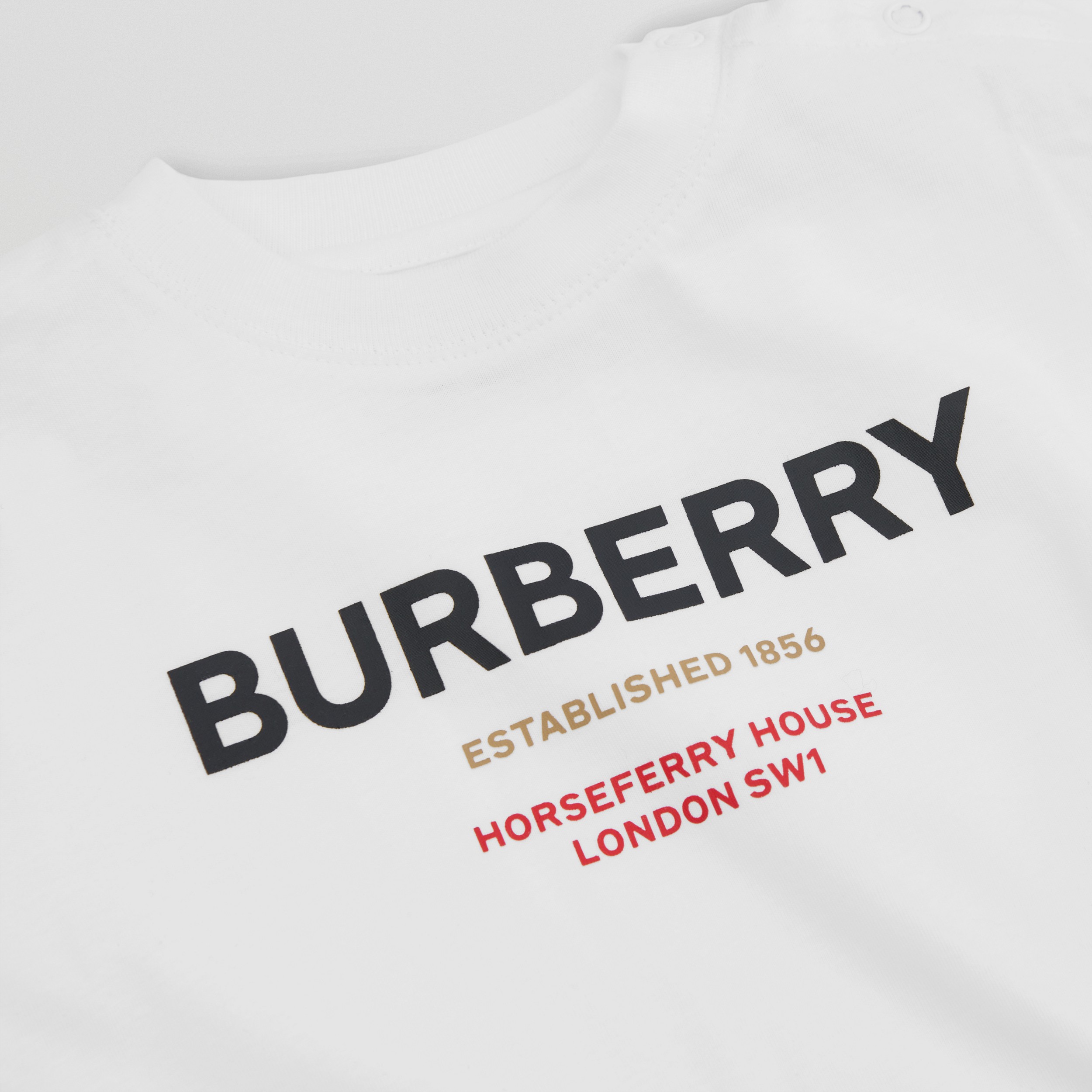 Horseferry 印花棉质连体裤 (白色) - 儿童 | Burberry® 博柏利官网 - 2