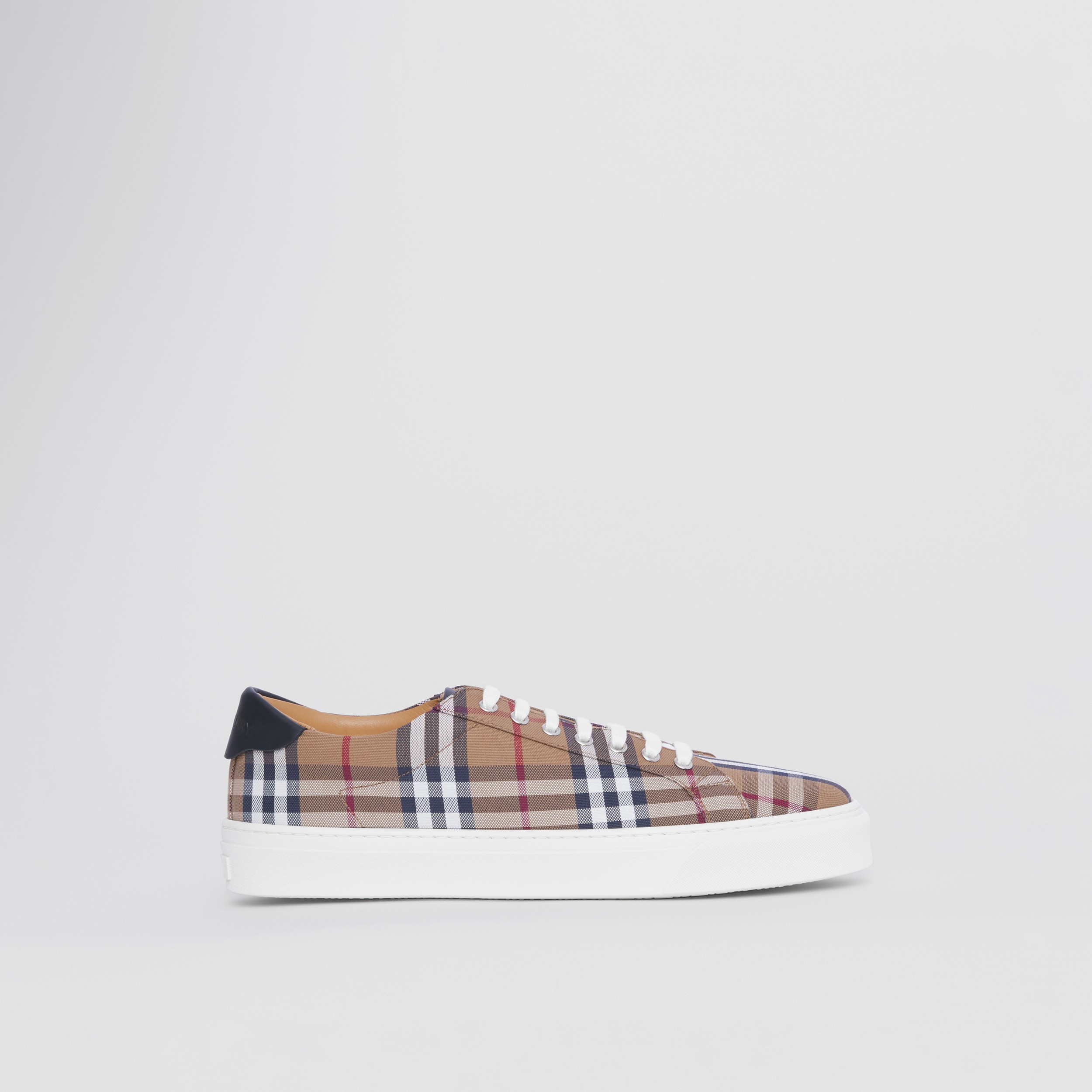 Sneakers en coton et cuir check (Bouleau Brun) - Homme | Site officiel  Burberry®
