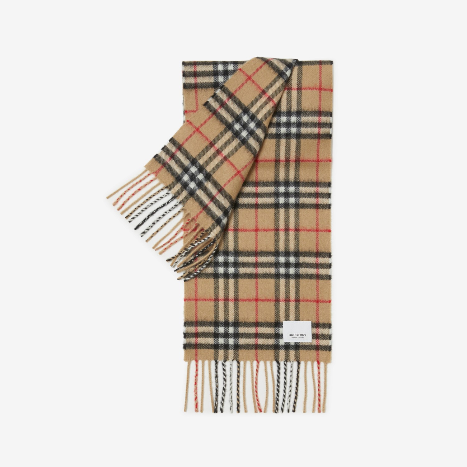 Check Cashmere Scarf in Archive Beige - Children | Burberry® Official