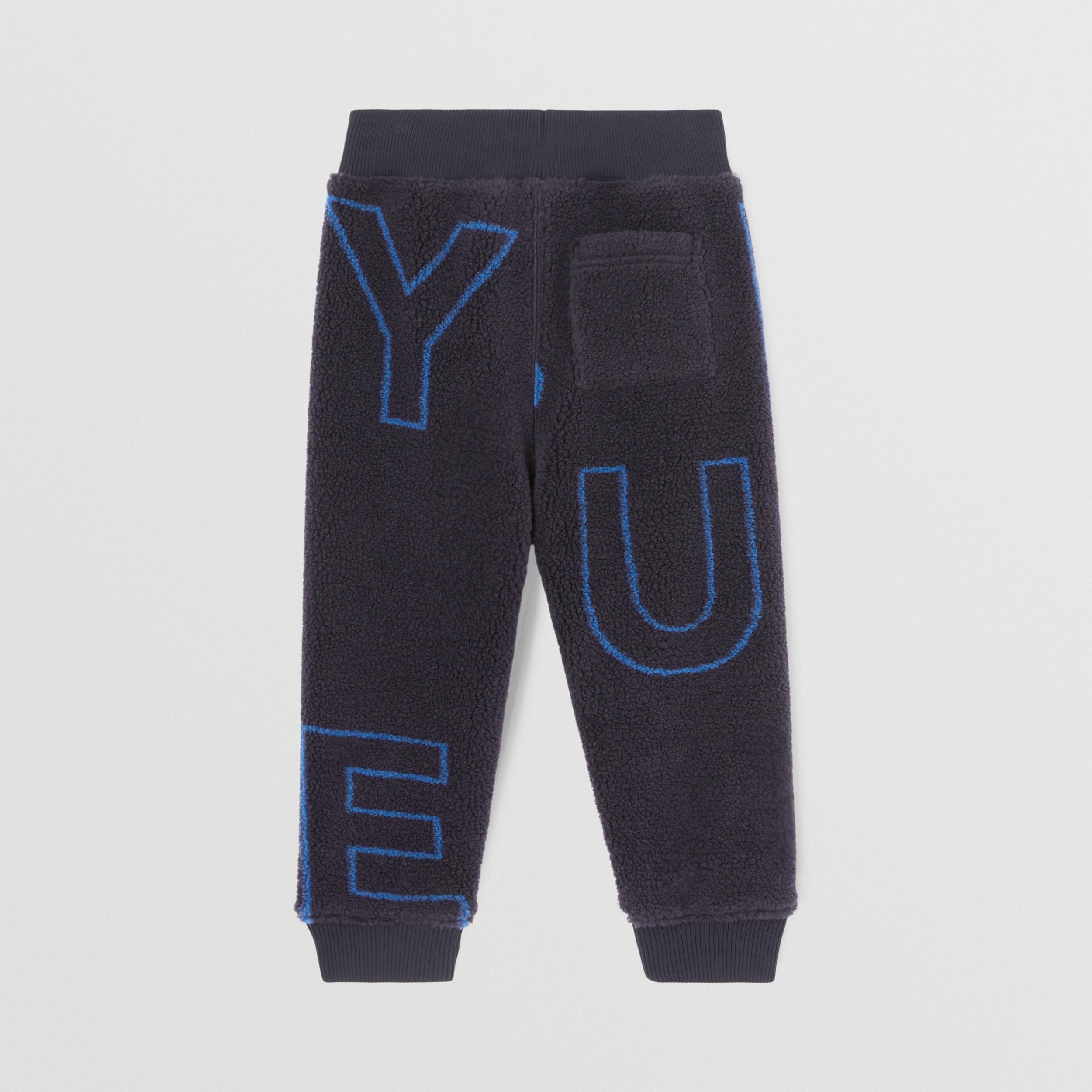 Logo Print Fleece Jogging Pants in Navy Black | Burberry® Official - 4