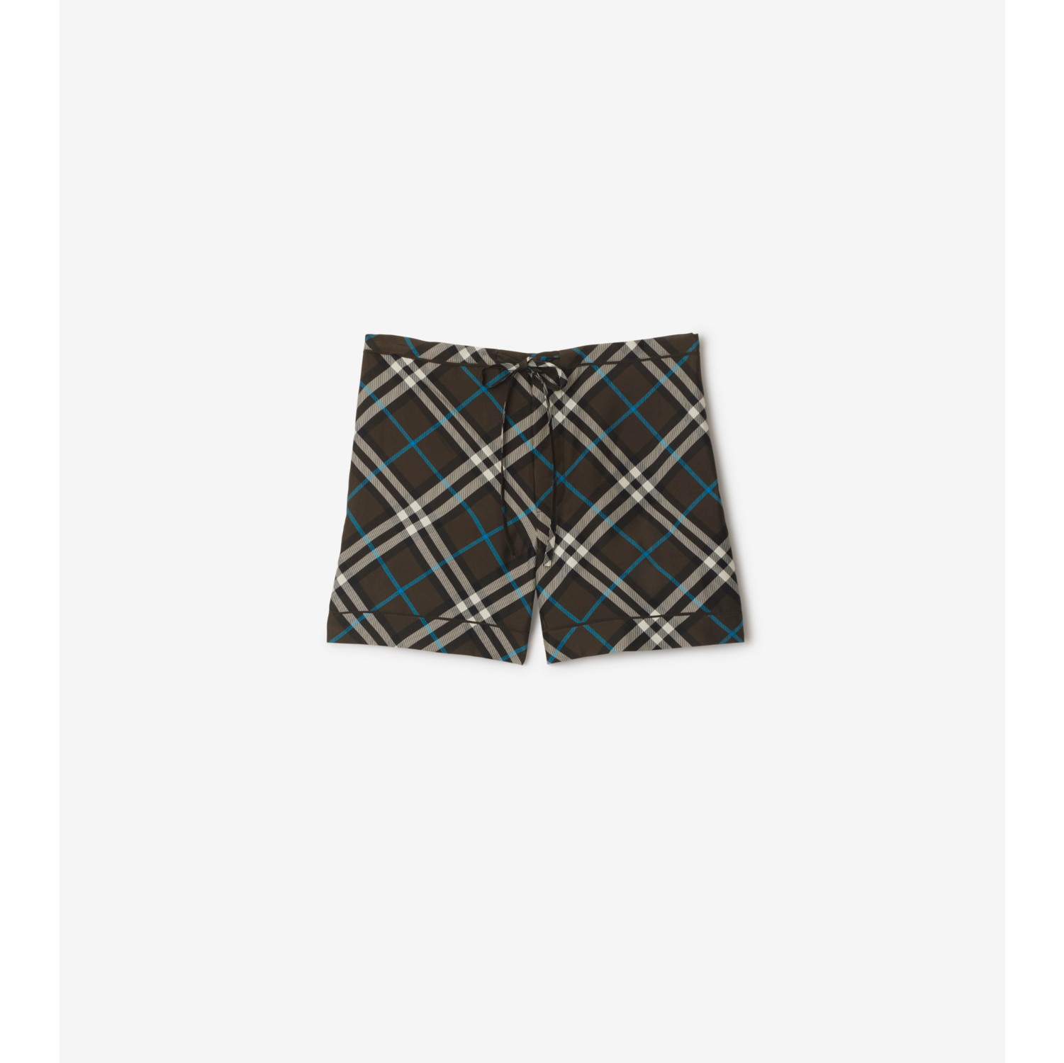Check Silk Pyjama Shorts in Snug - Women | Burberry® Official