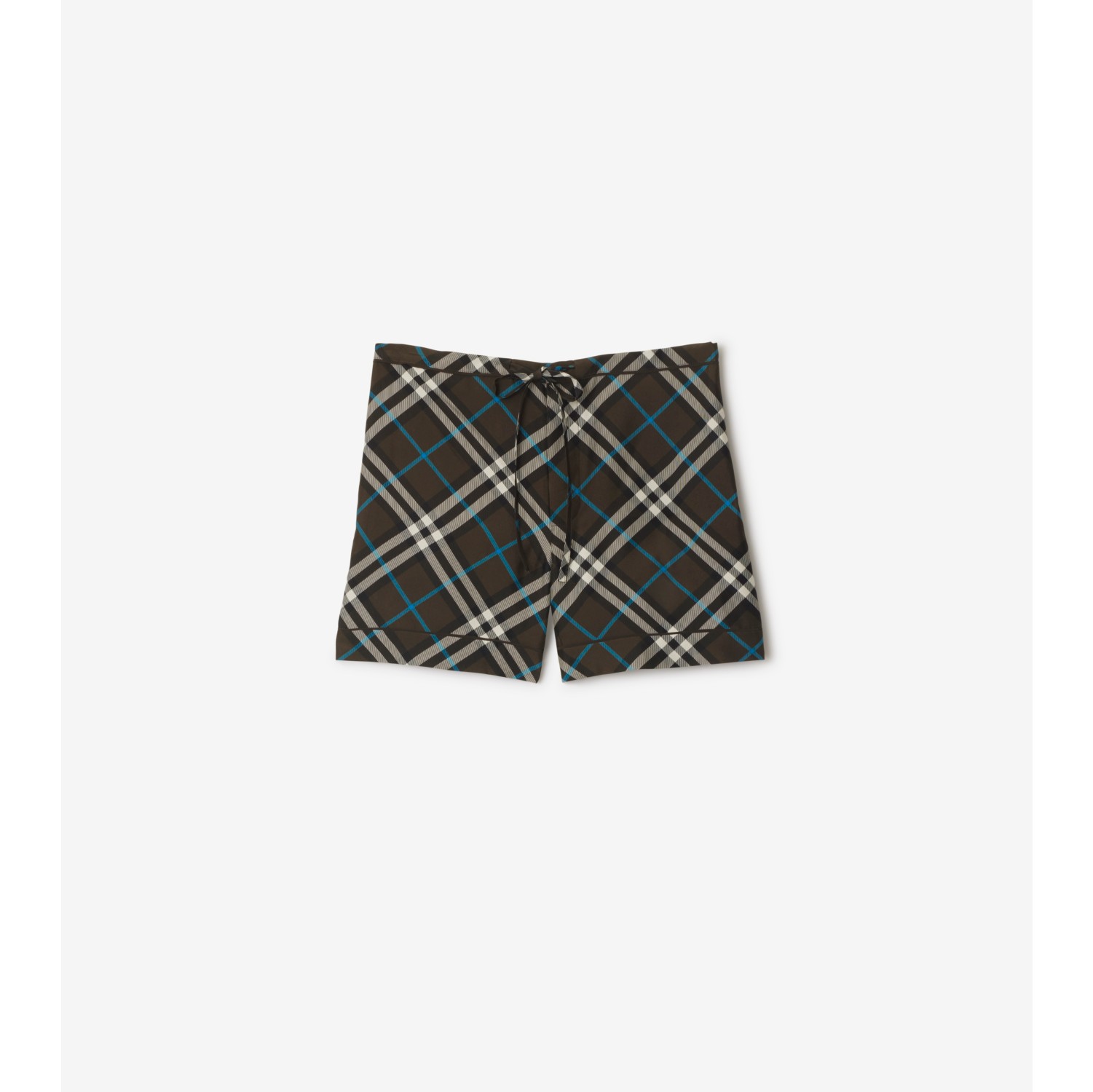 Check Silk Pyjama Shorts in Snug Women Burberry Official