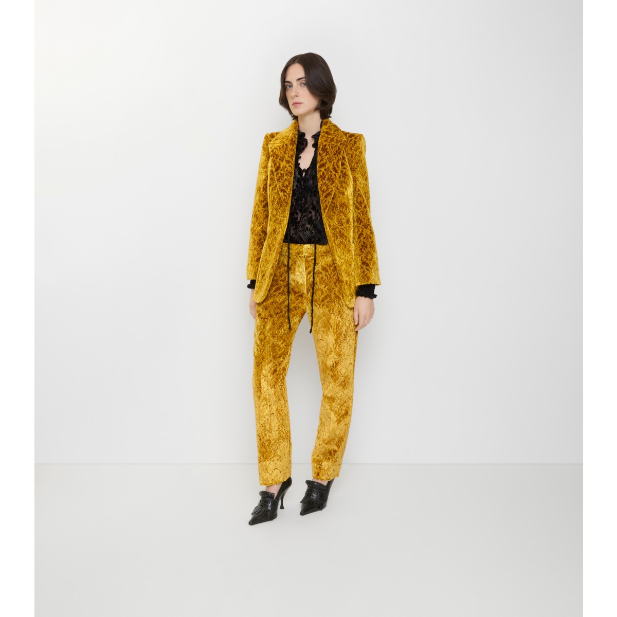  Baroque Velvet Tailored Trousers