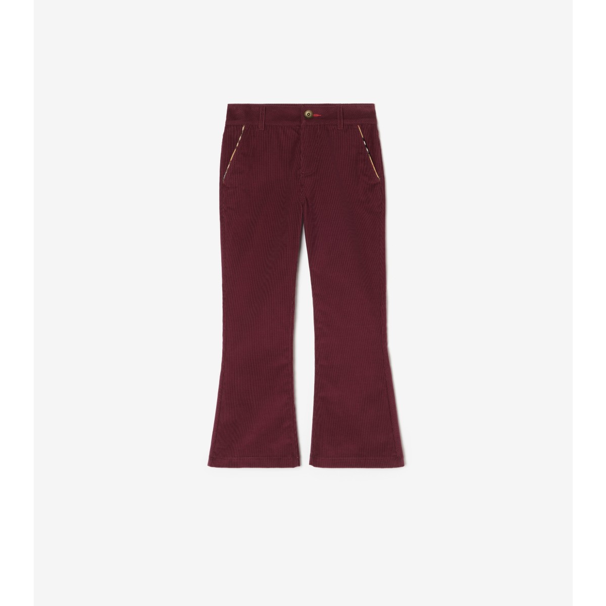  Check Corduroy Flared Trousers