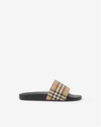 Check Sandals in Archive Beige