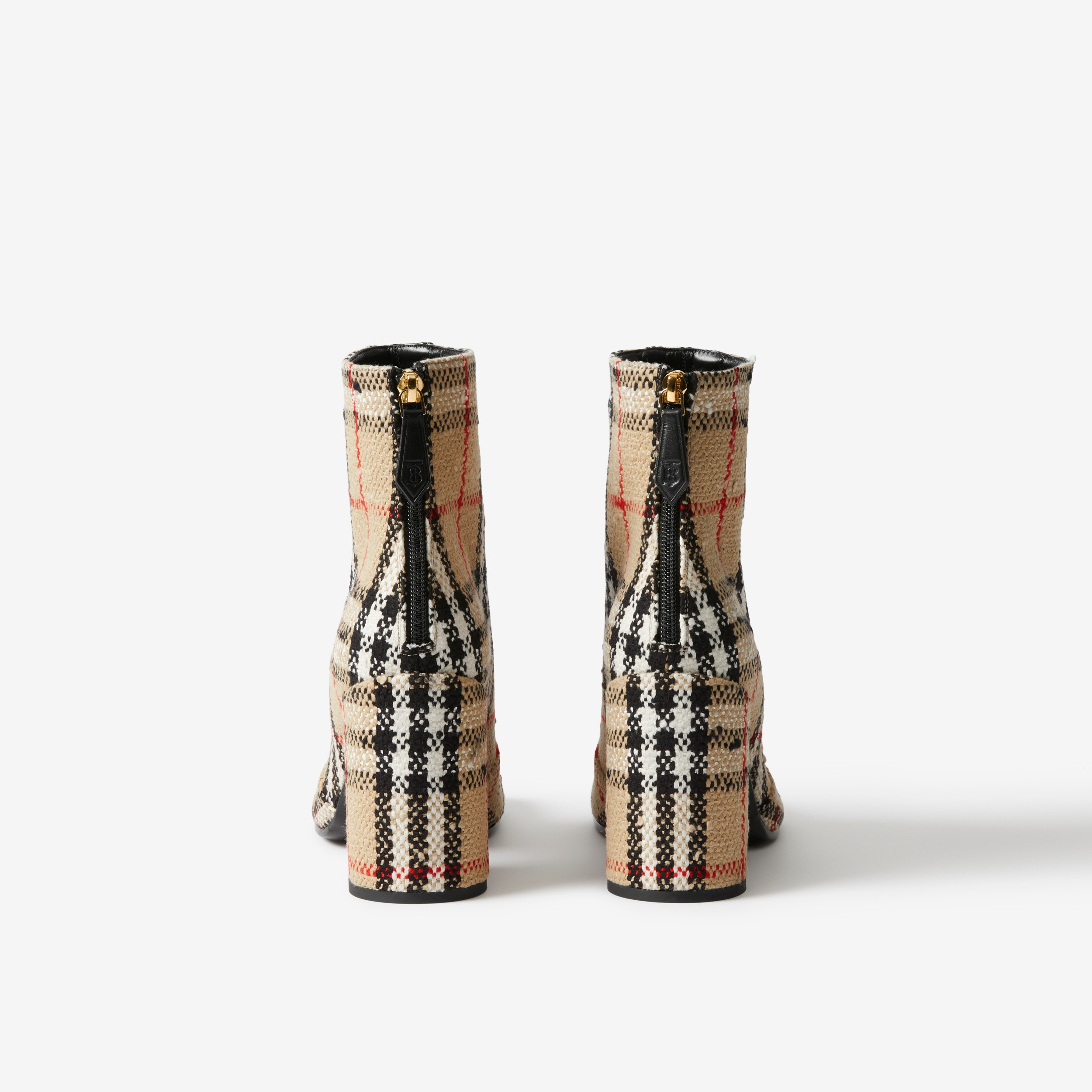 Vintage Check Bouclé Ankle Boots in Archive Beige - Women | Burberry® Official - 3