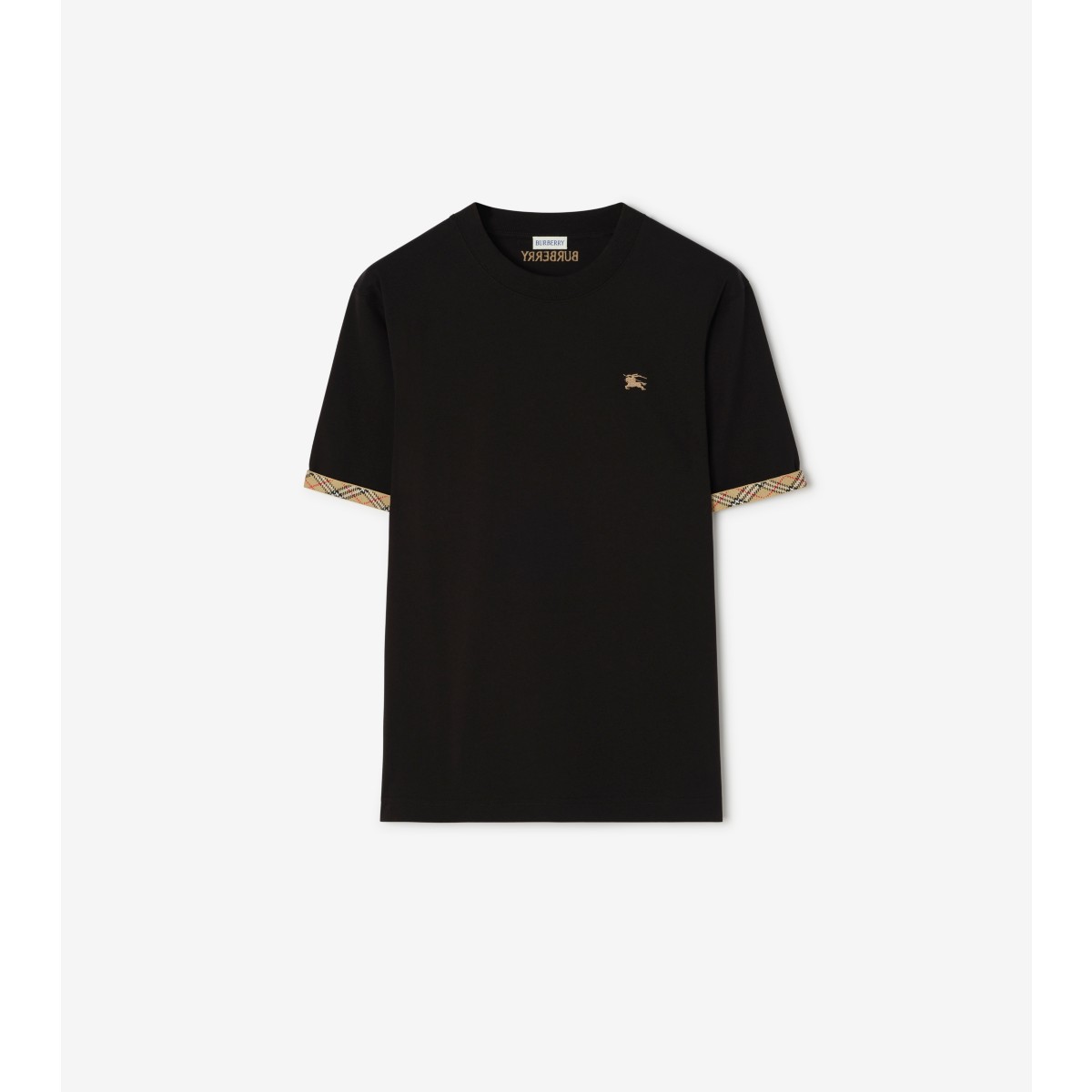  Check Trim Cotton T-shirt