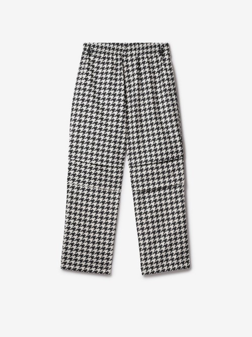 Shop Burberry Houndstooth Cargo Trousers In Black