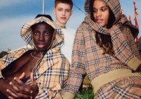 Shot of three models in Burberry Check Jackets