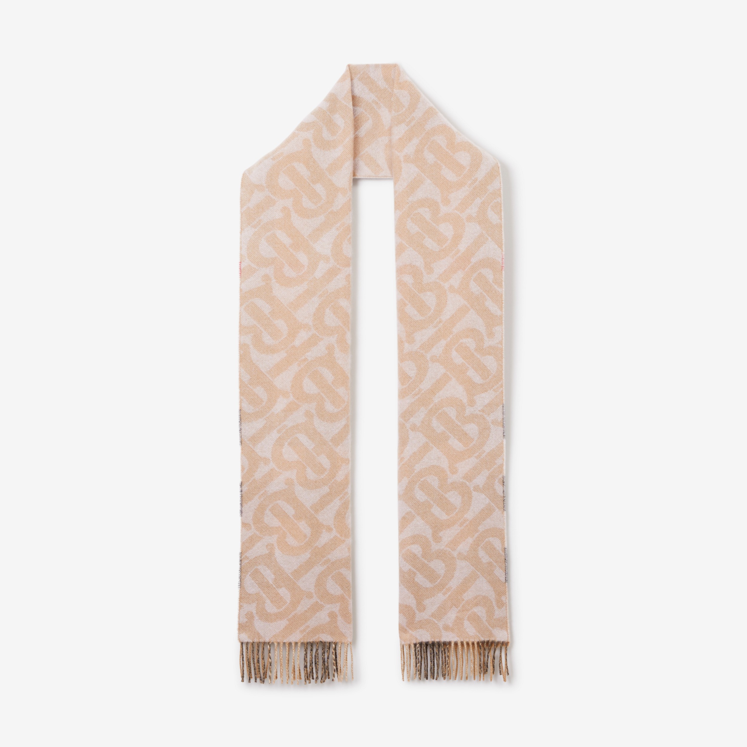 Check Cashmere Reversible Scarf in Alabaster | Burberry® Official - 1