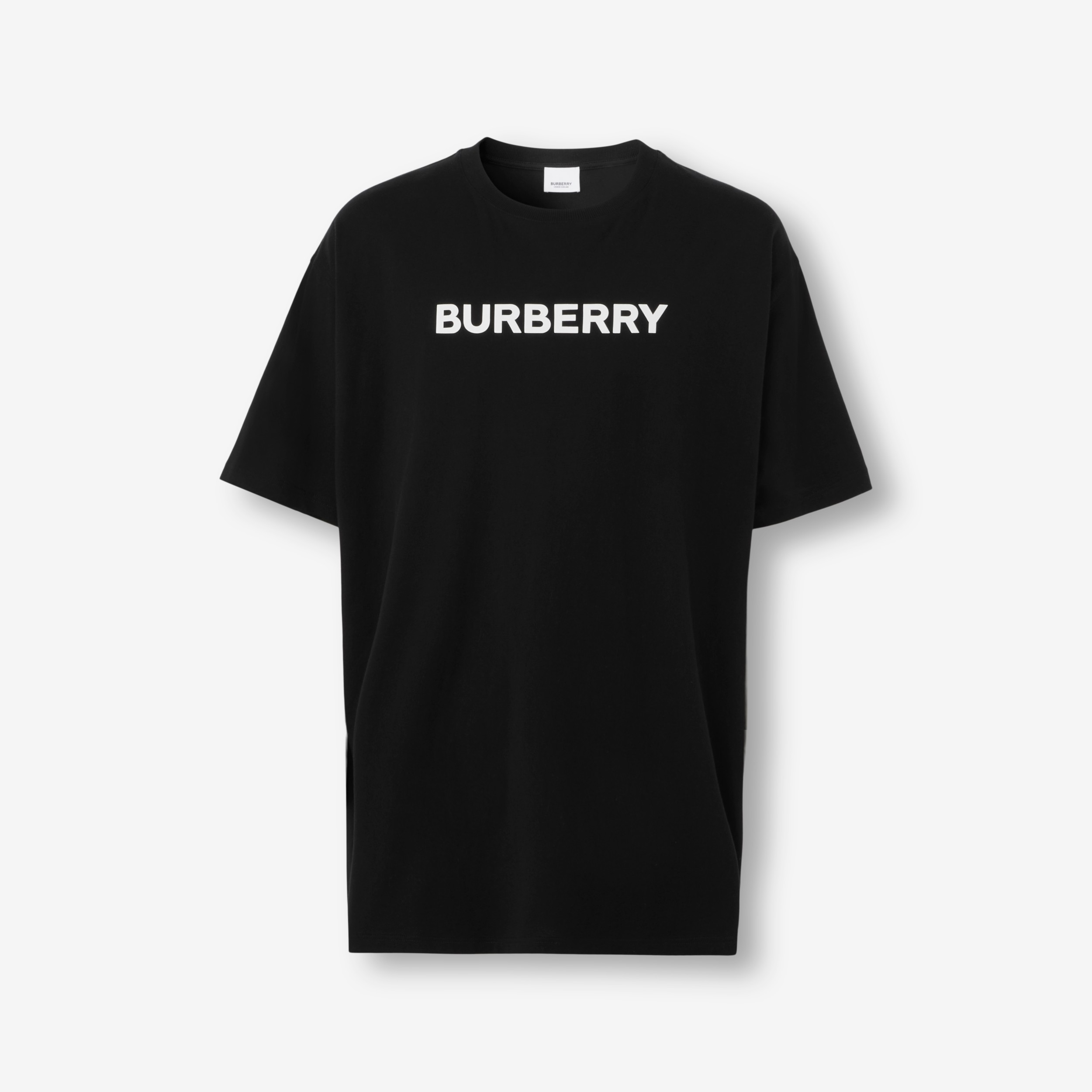 Logo Print Cotton T-shirt in Black | Burberry® Official - 1