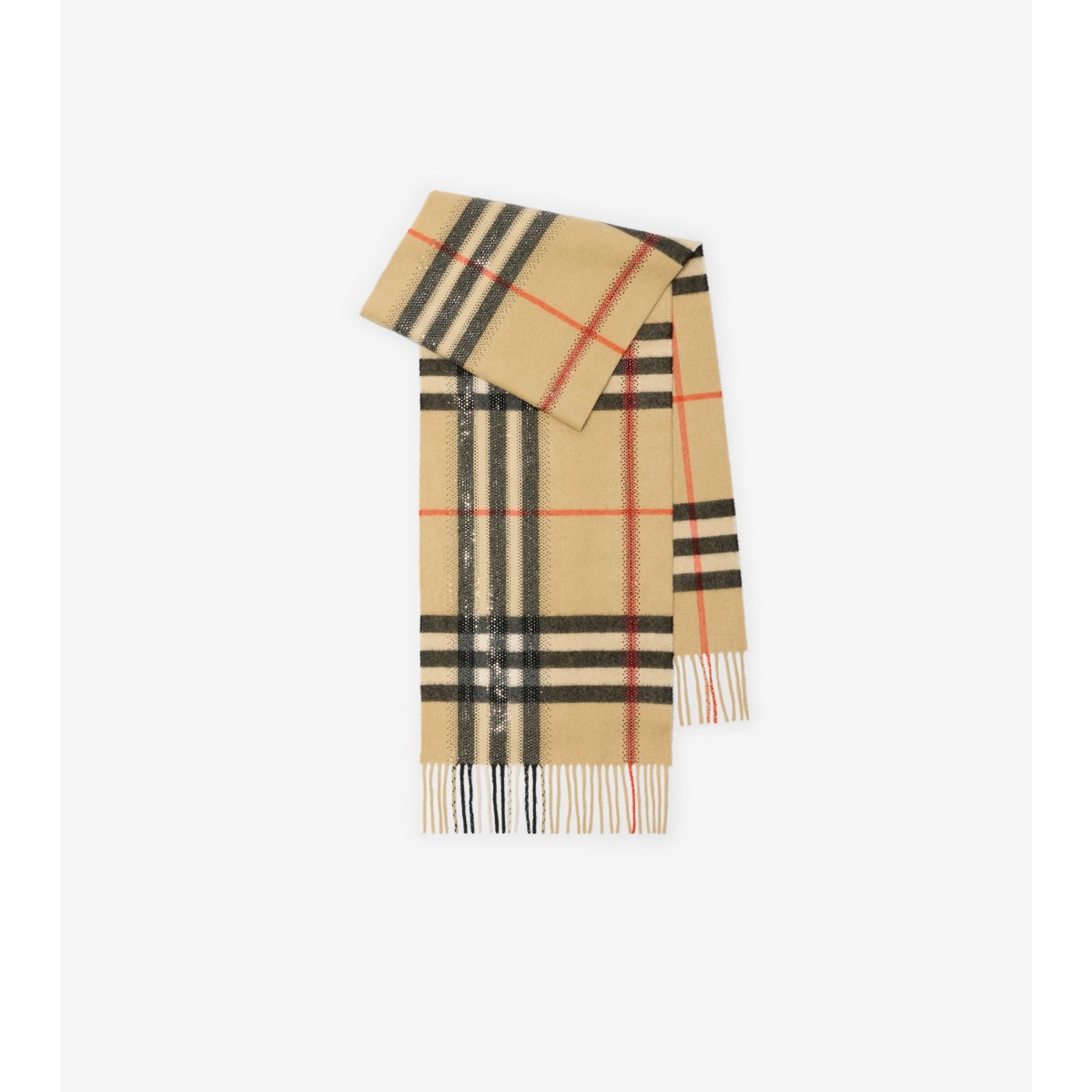  Check Crystal Cashmere Scarf