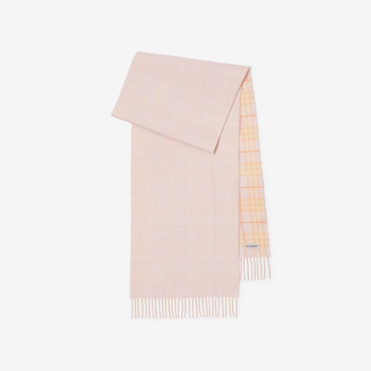 Burberry Reversible Check Cashmere Scarf In Cameo
