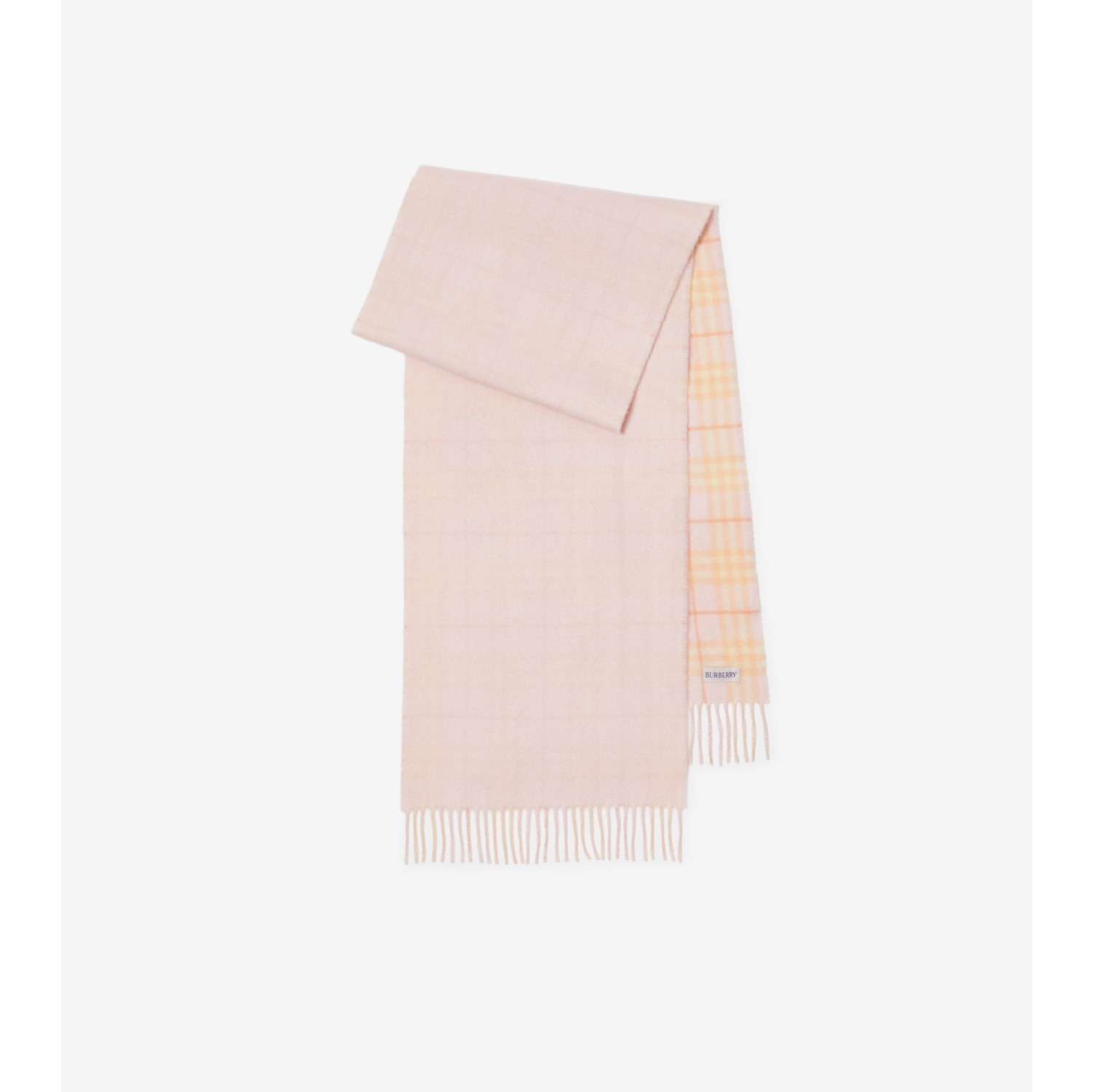 Burberry pink plaid store cashmere scarf