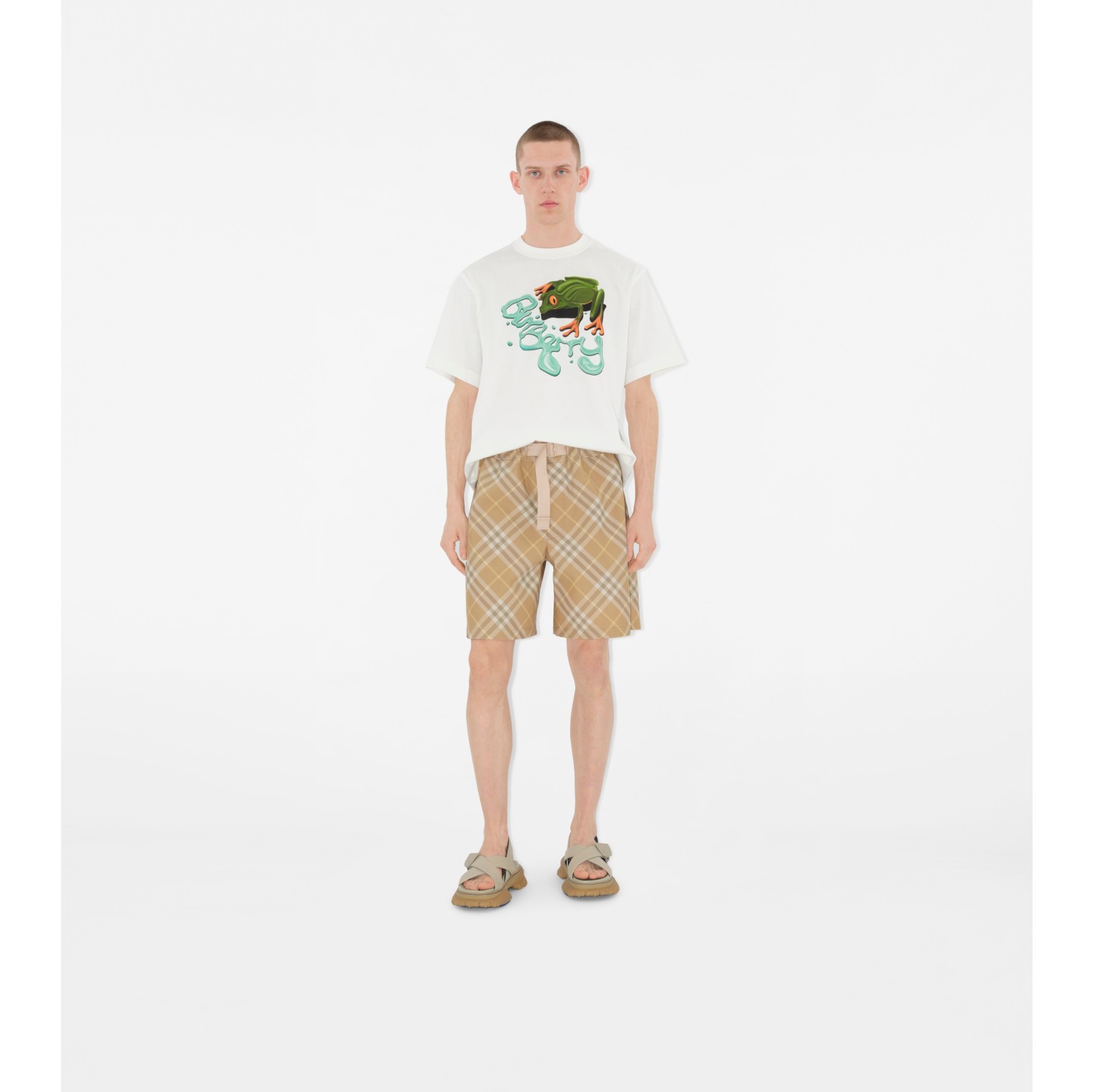 Check Shorts in Flax Men Burberry Official