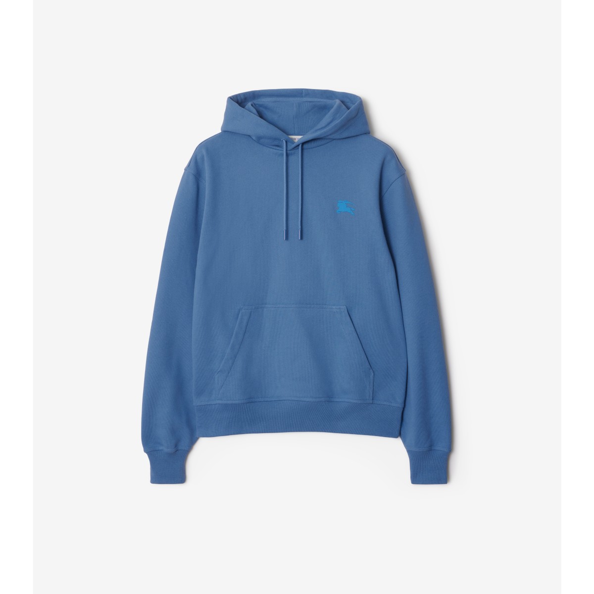 Burberry Ekd Badge Cotton Hoodie In Pool