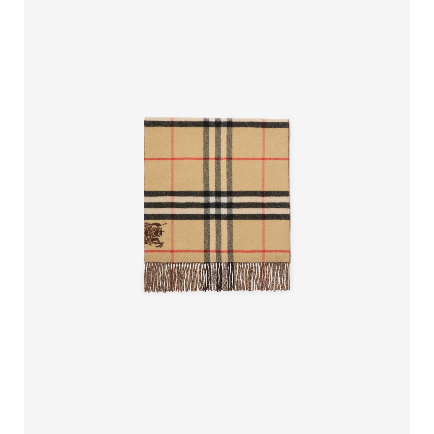Wide Reversible Check Cashmere Scarf