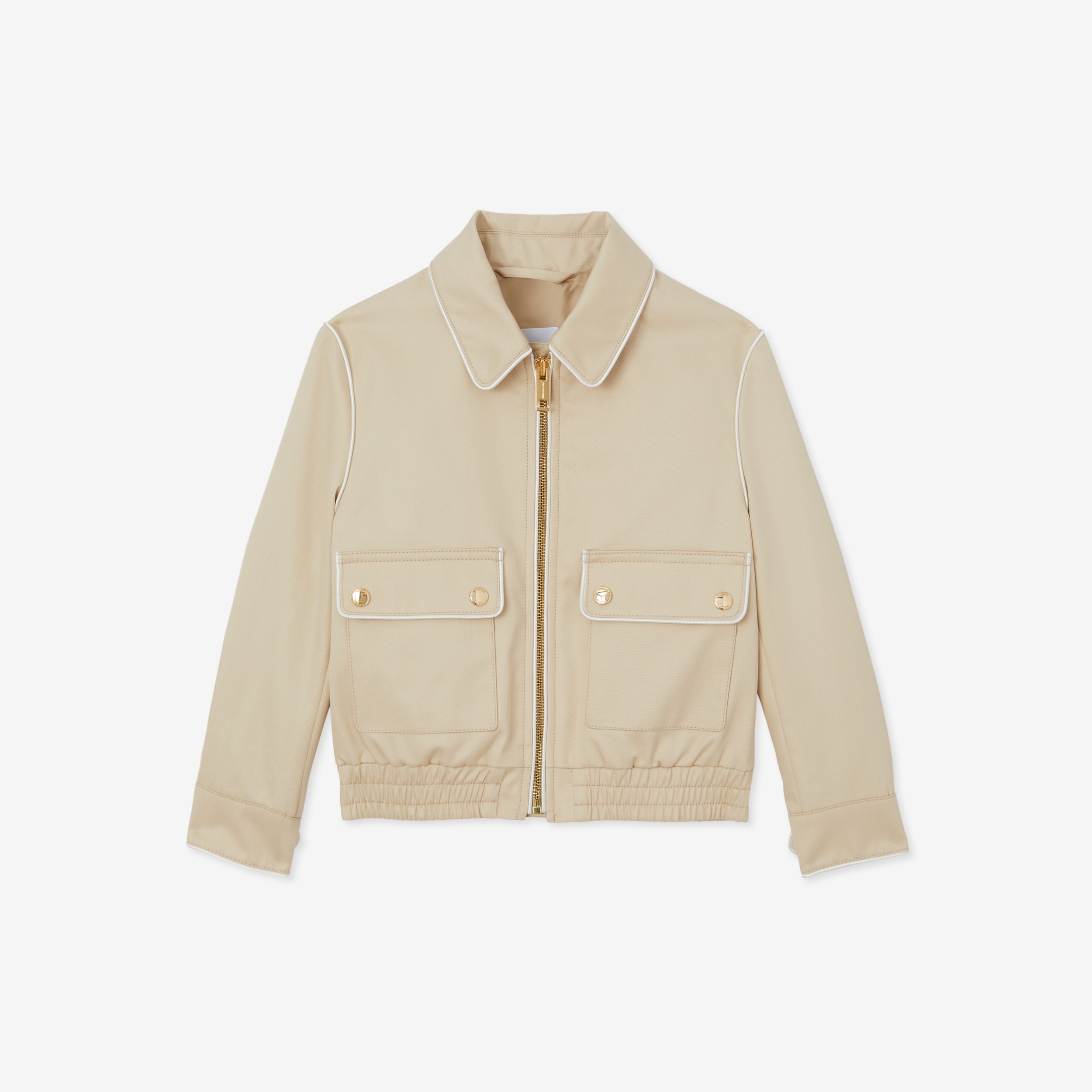 Thomas Bear Appliqué Cotton Harrington Jacket in Almond Beige | Burberry® Official - 1
