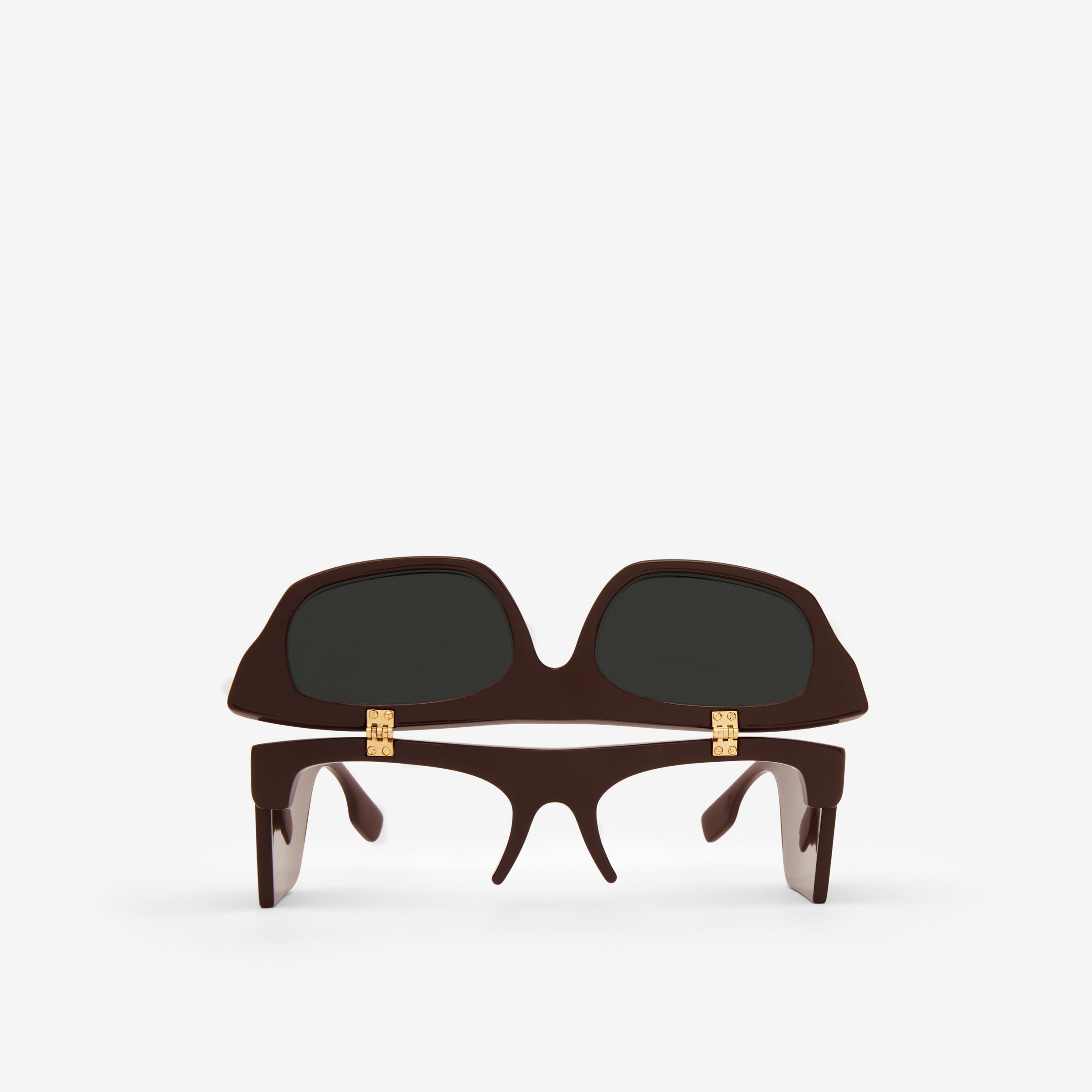 Flip-up Cat-eye Frame Palmer Sunglasses in Dark Brown - Women | Burberry® Official - 4