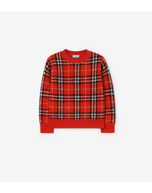 Check Wool Cashmere Sweater