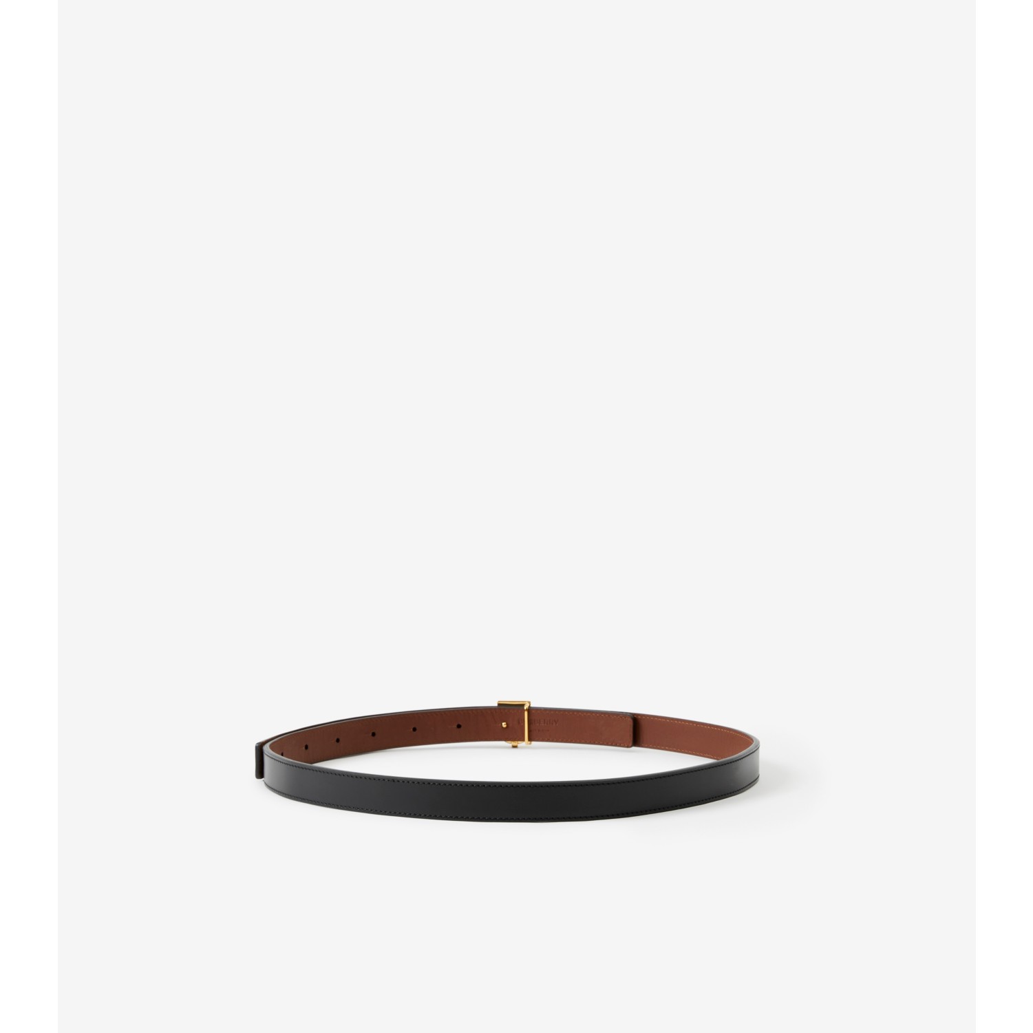 Leather Reversible TB Belt in Black/tan/gold - Women | Burberry 