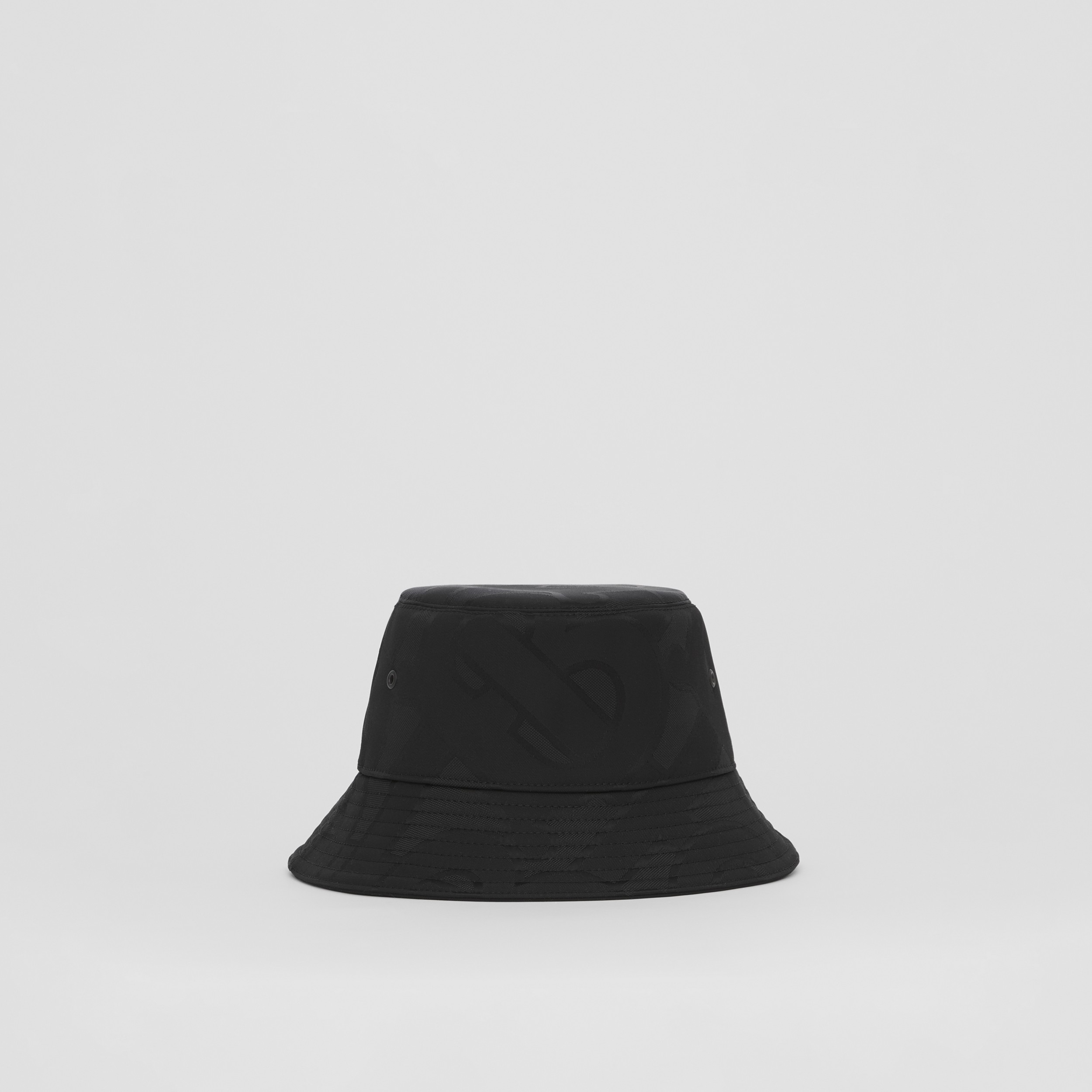 Monogram Recycled Polyester Jacquard Bucket Hat in Charcoal | Burberry® Official - 1