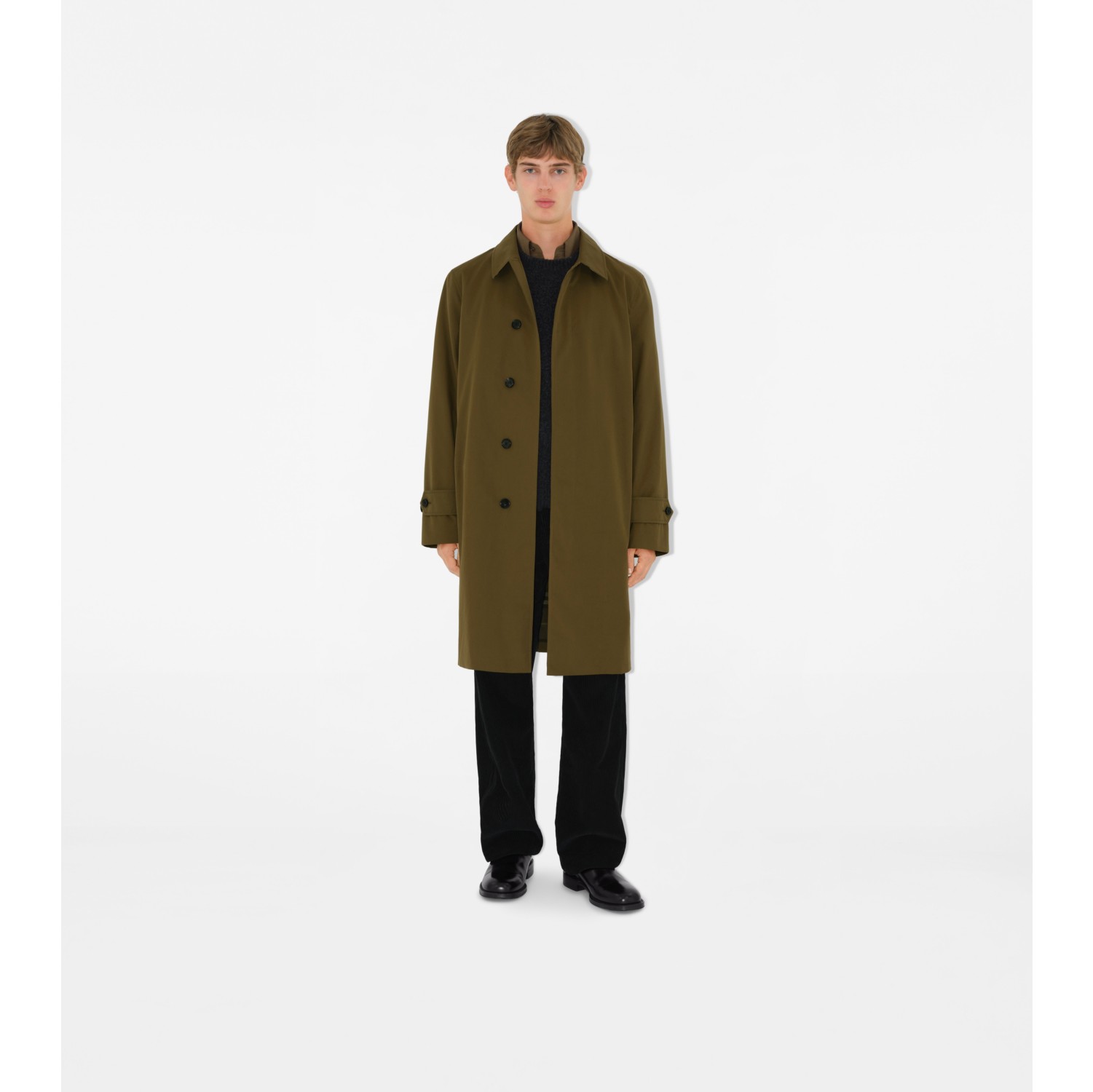 Car coat lungo in gabardine