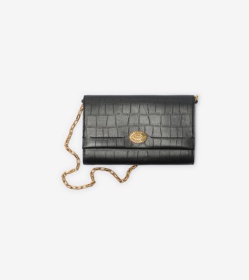 Cotswolds Chain Strap Wallet in Black - Women | Burberry® Official