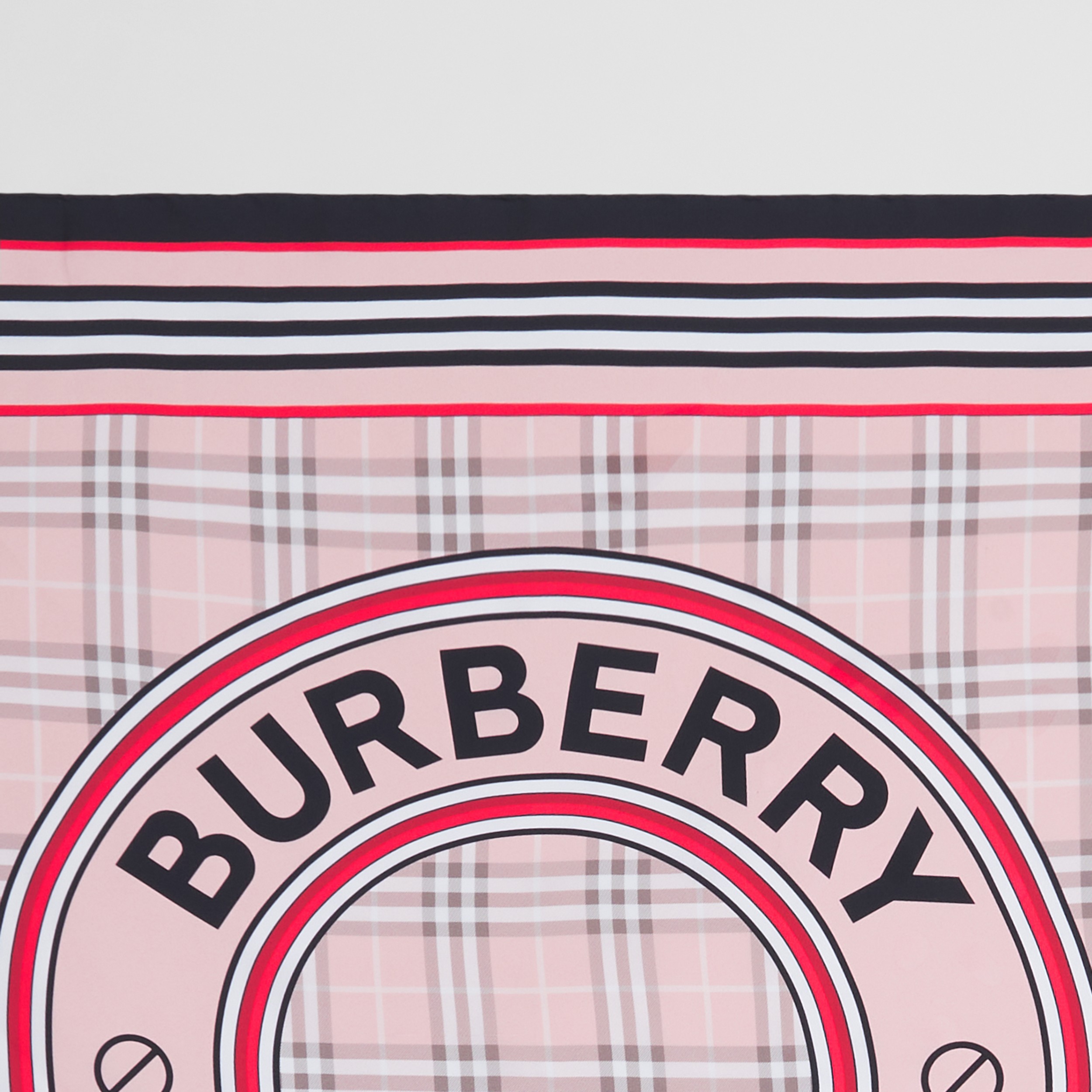 Pañuelo cuadrado en seda con estampado de montaje (Sonrosado) | Burberry® oficial - 2