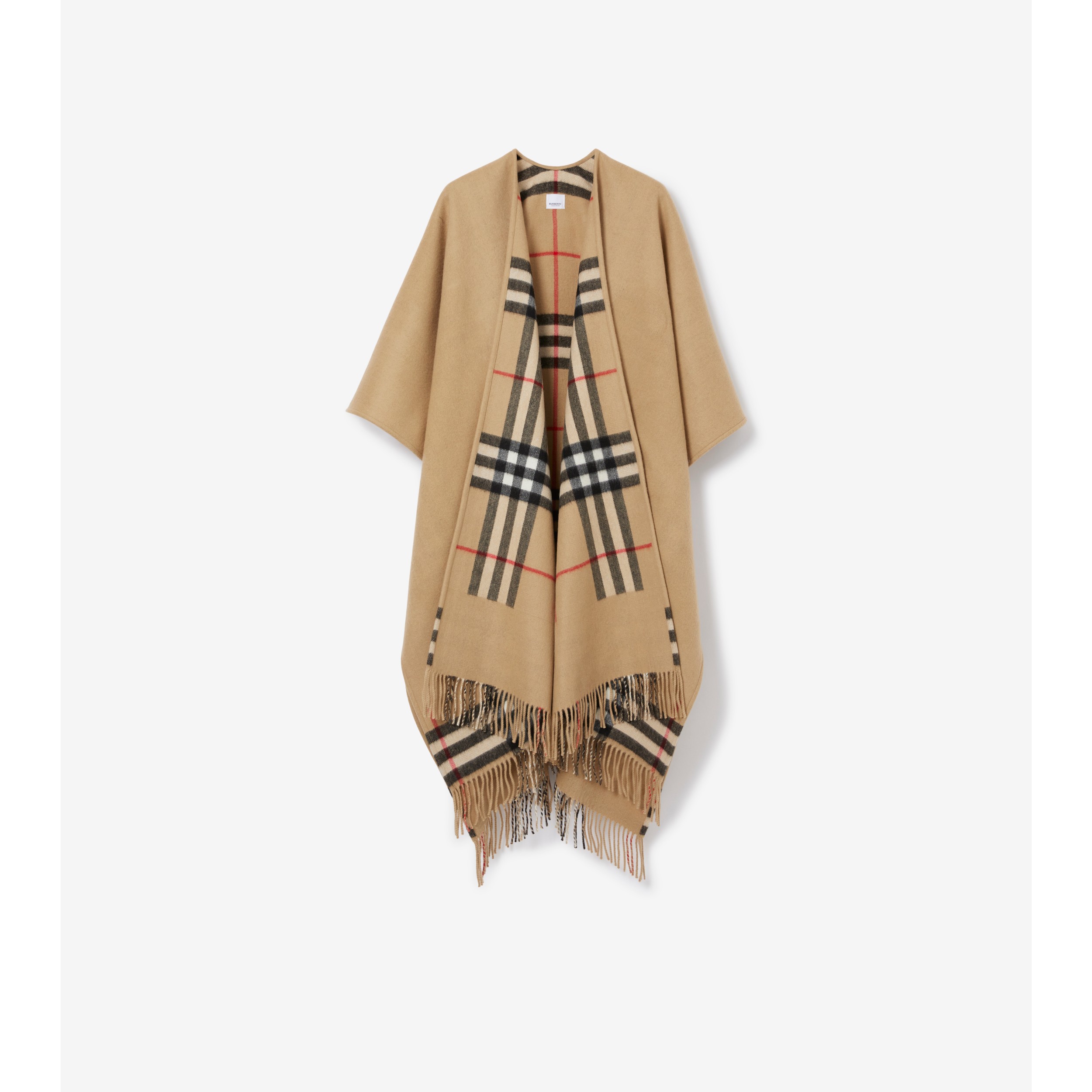 Monogram Wool Cashmere Reversible Cape in Archive Beige