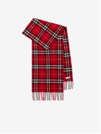 Check Cashmere Scarf in colour Red